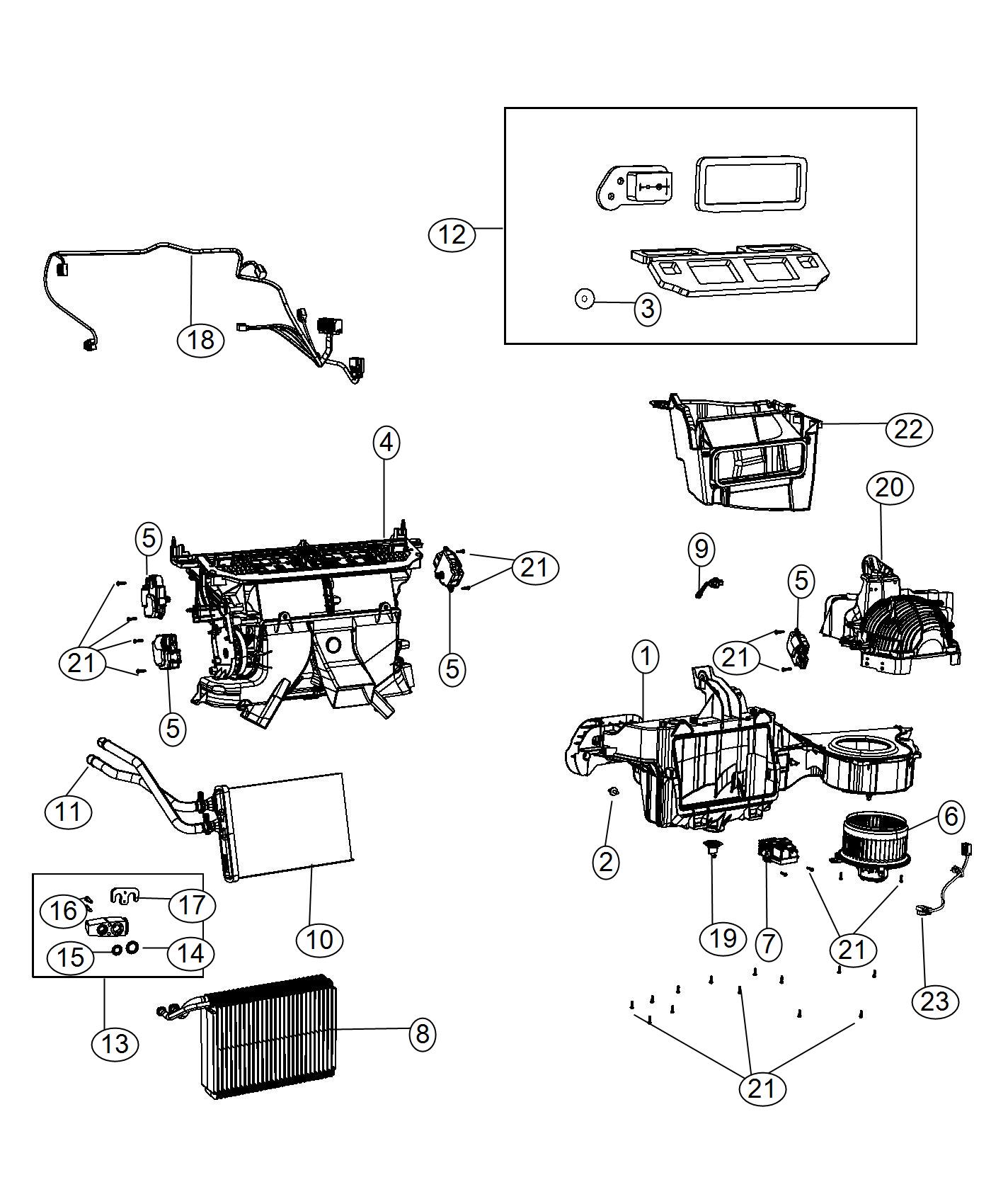 Diagram A/C and Heater Unit. for your Dodge Challenger  