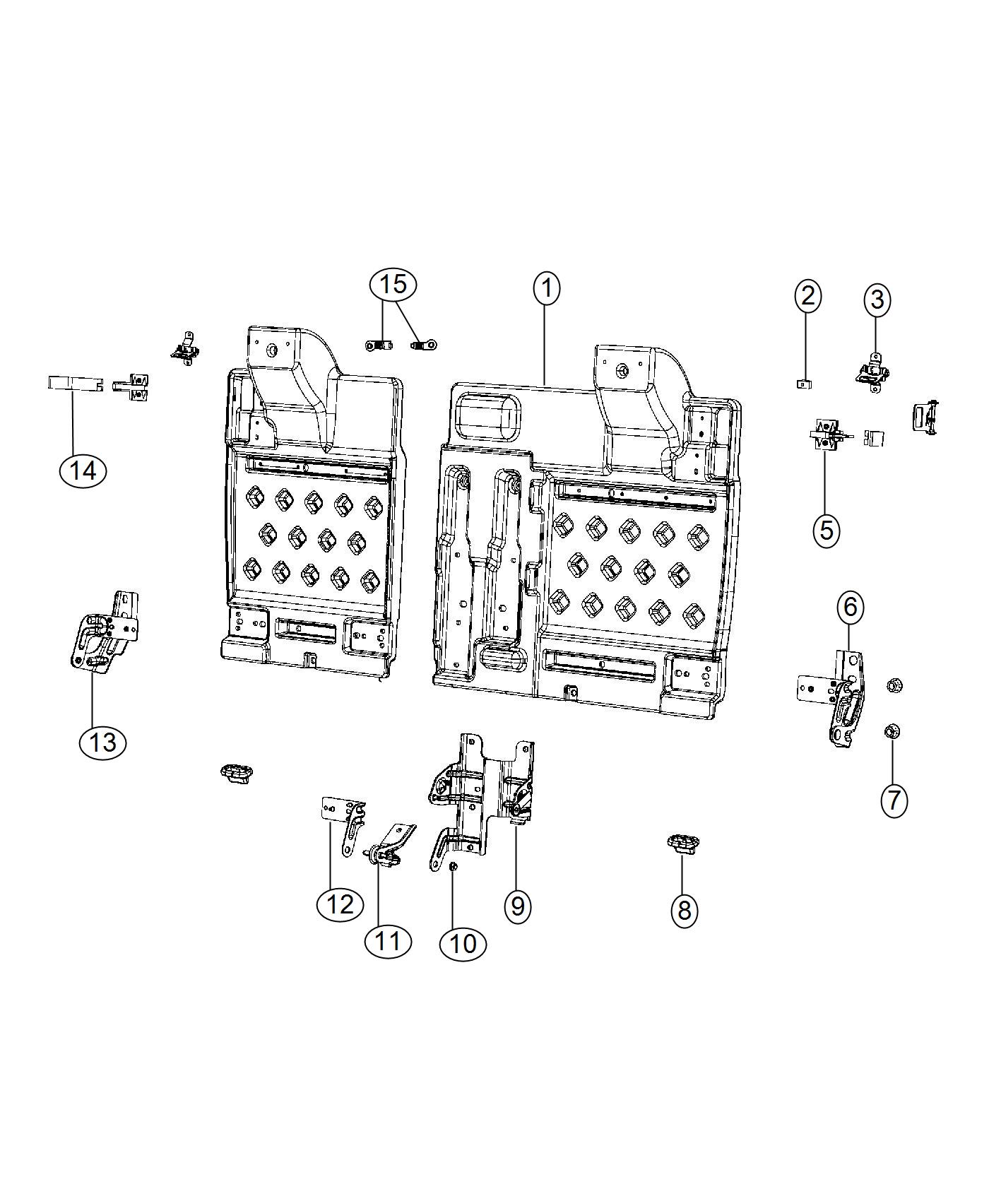 Diagram Second Row - Split Seat. for your 2003 Chrysler 300  M 