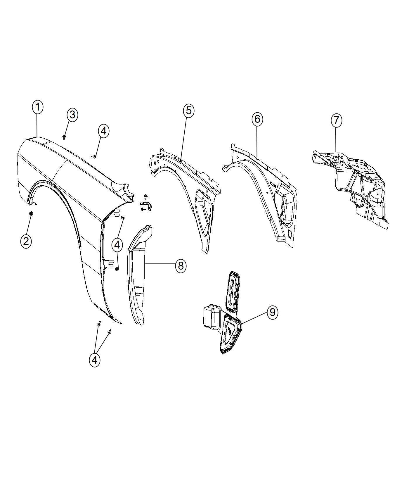 Front Fenders. Diagram