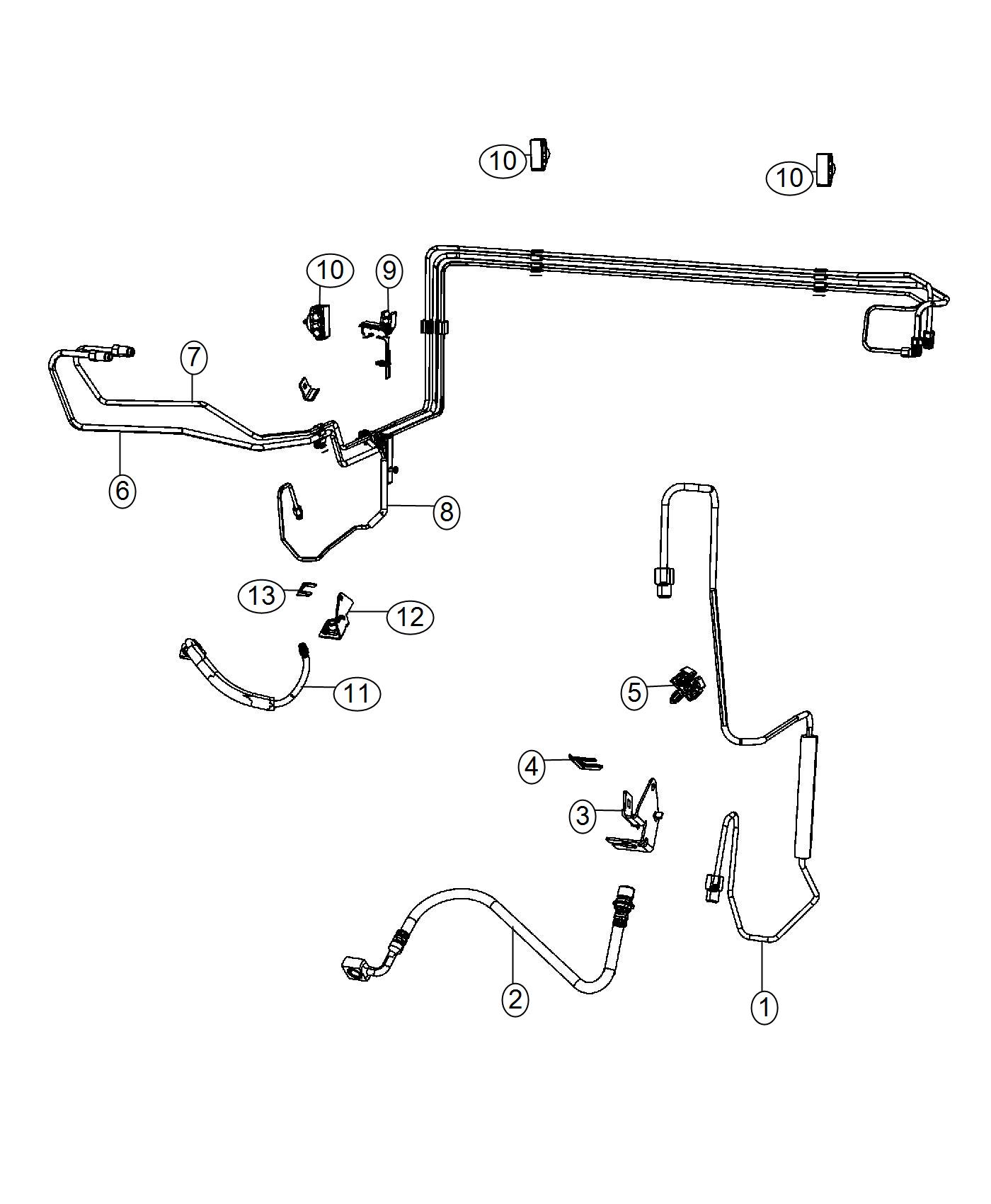 Diagram Front Brake Lines and Hoses. for your 2009 Chrysler 300 Limited 3.5L V6 AWD 