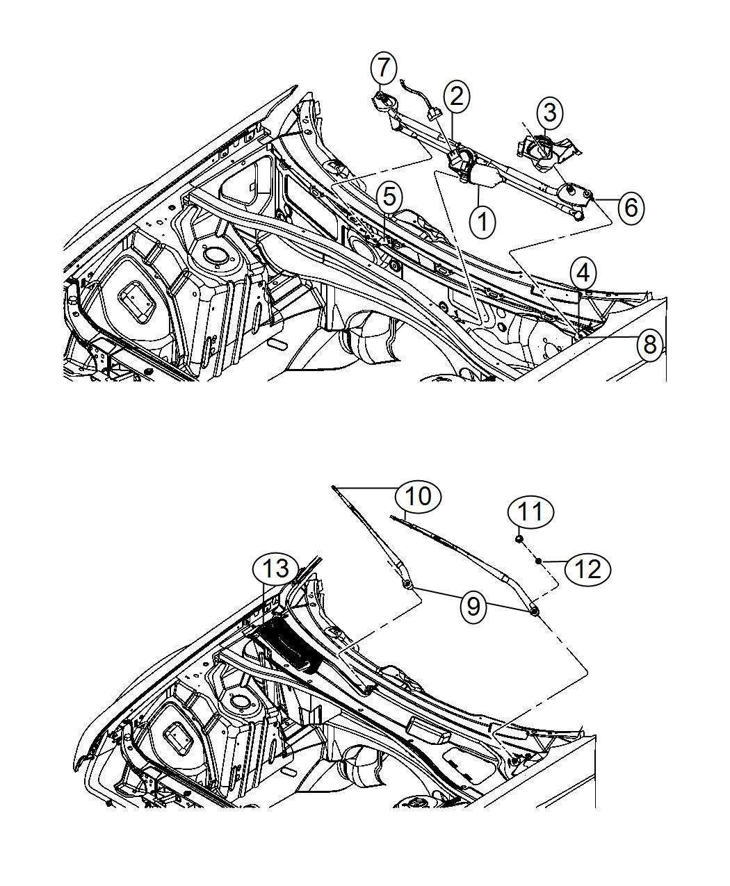 Wiper System Front. Diagram