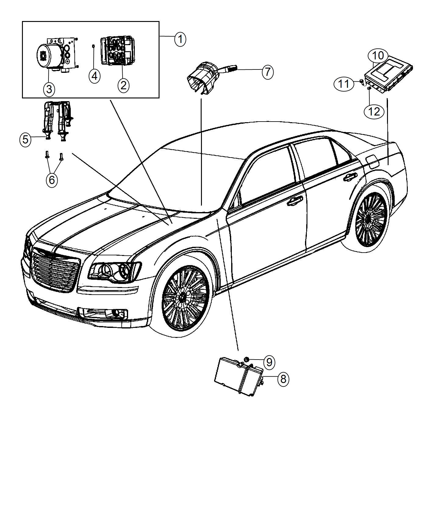 Diagram Modules, Brakes, Suspensions, and Steering. for your 2022 Chrysler 300   