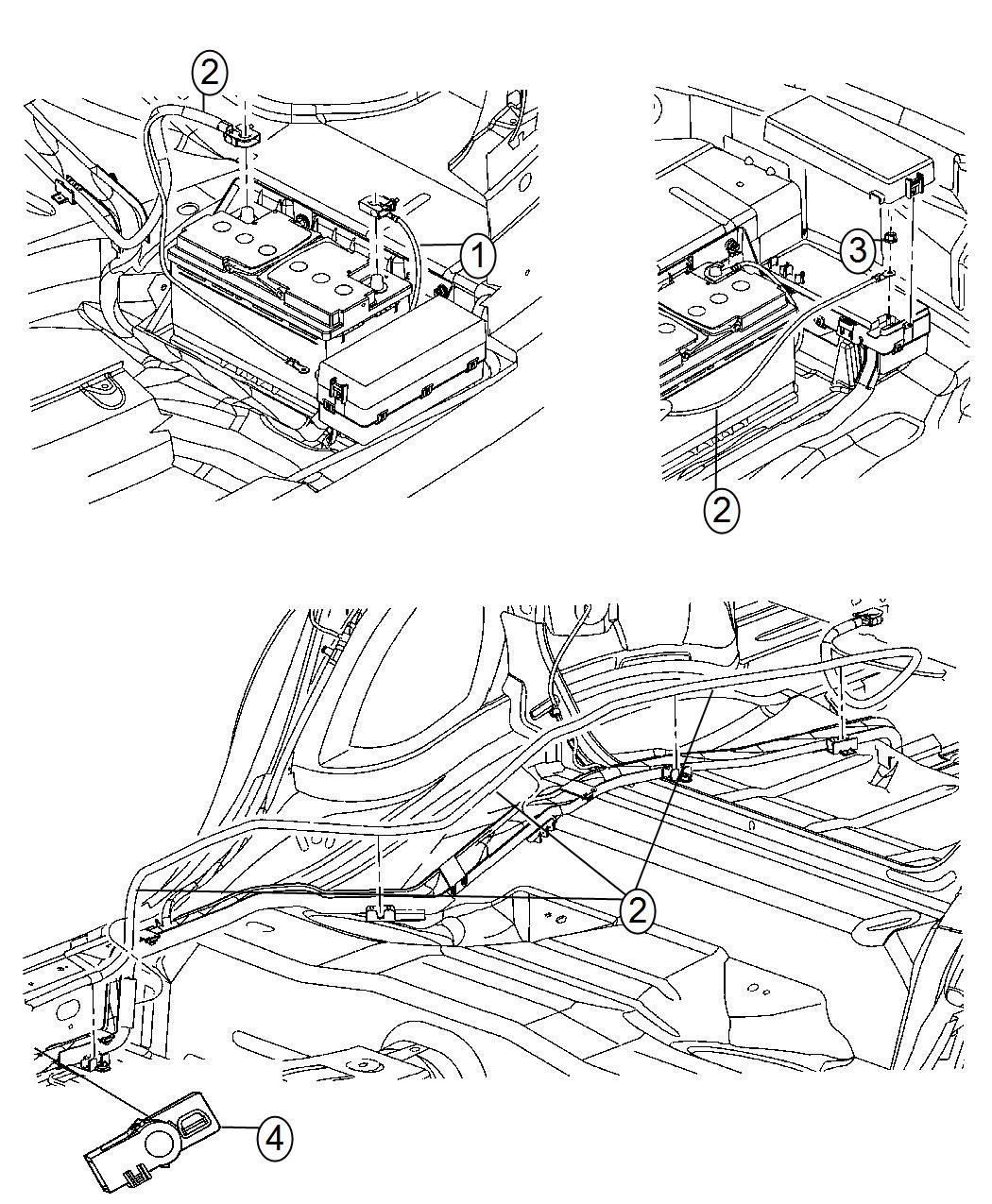 2020 Chrysler PACIFICA L HYBRID Wiring. Battery negative. St