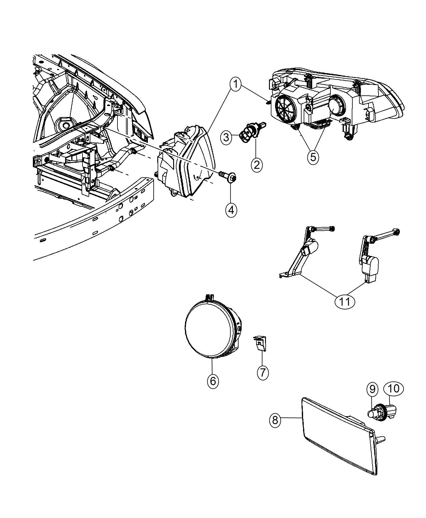 Diagram Lamps Front. for your 2004 Chrysler 300  M 