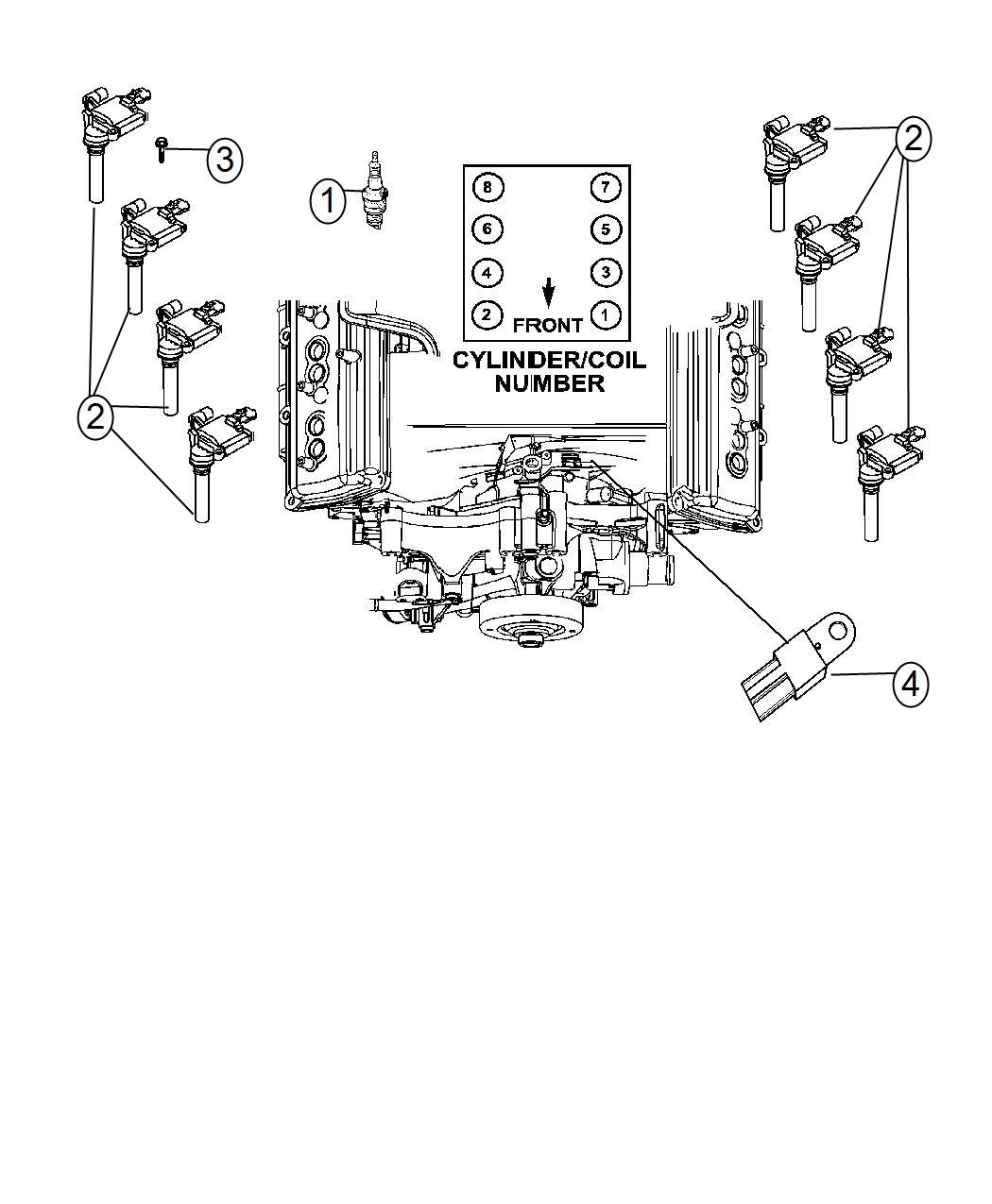 Diagram Spark Plugs and Ignition Coil. for your 2003 Chrysler 300 M  