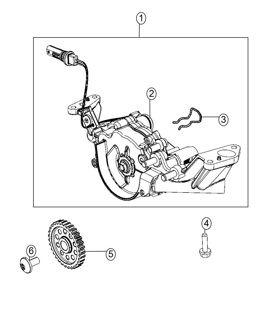 Diagram Engine Oil Pump 3.6L [3.6L V6 24V VVT Engine]. for your 2014 Chrysler 300 S 3.6L V6 AWD 