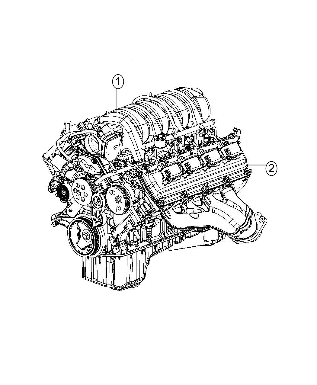 Diagram Engine Assembly And Service Engine Long Block 6.4L [6.4L V8 SRT HEMI MDS Engine] With MDS. for your 2016 Dodge Challenger  R/T 