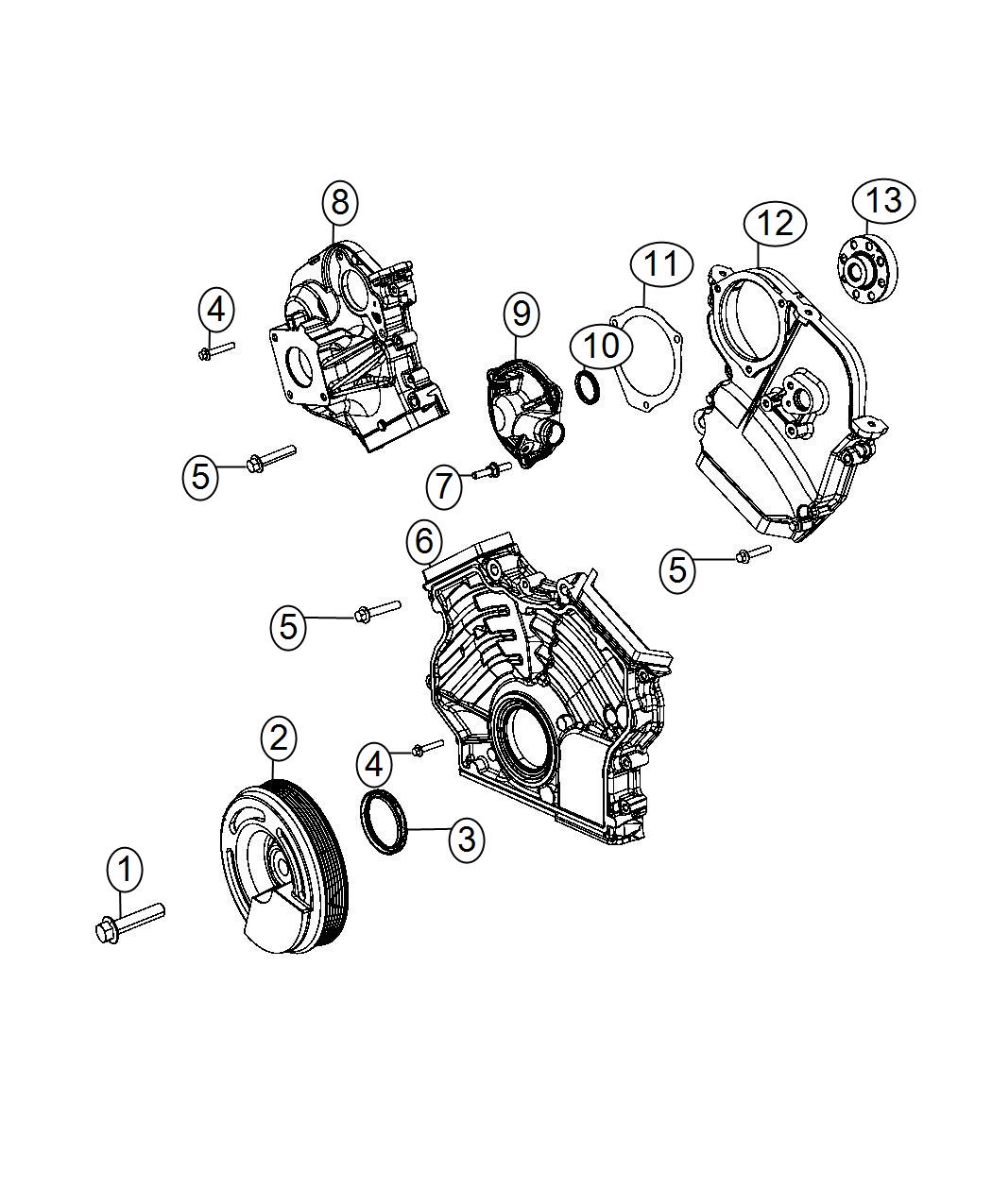 Diagram Timing Case Covers 3.0L Diesel [3.0L V6 Turbo Diesel Engine]. for your 2004 Chrysler 300 M  