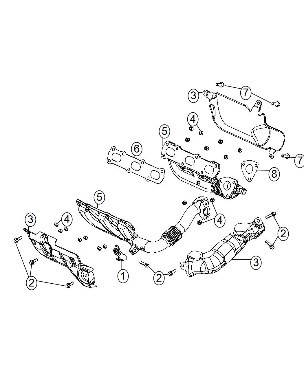 Diagram Exhaust Manifolds 3.0L Diesel [3.0L V6 Turbo Diesel Engine]. for your 2004 Chrysler 300 M  