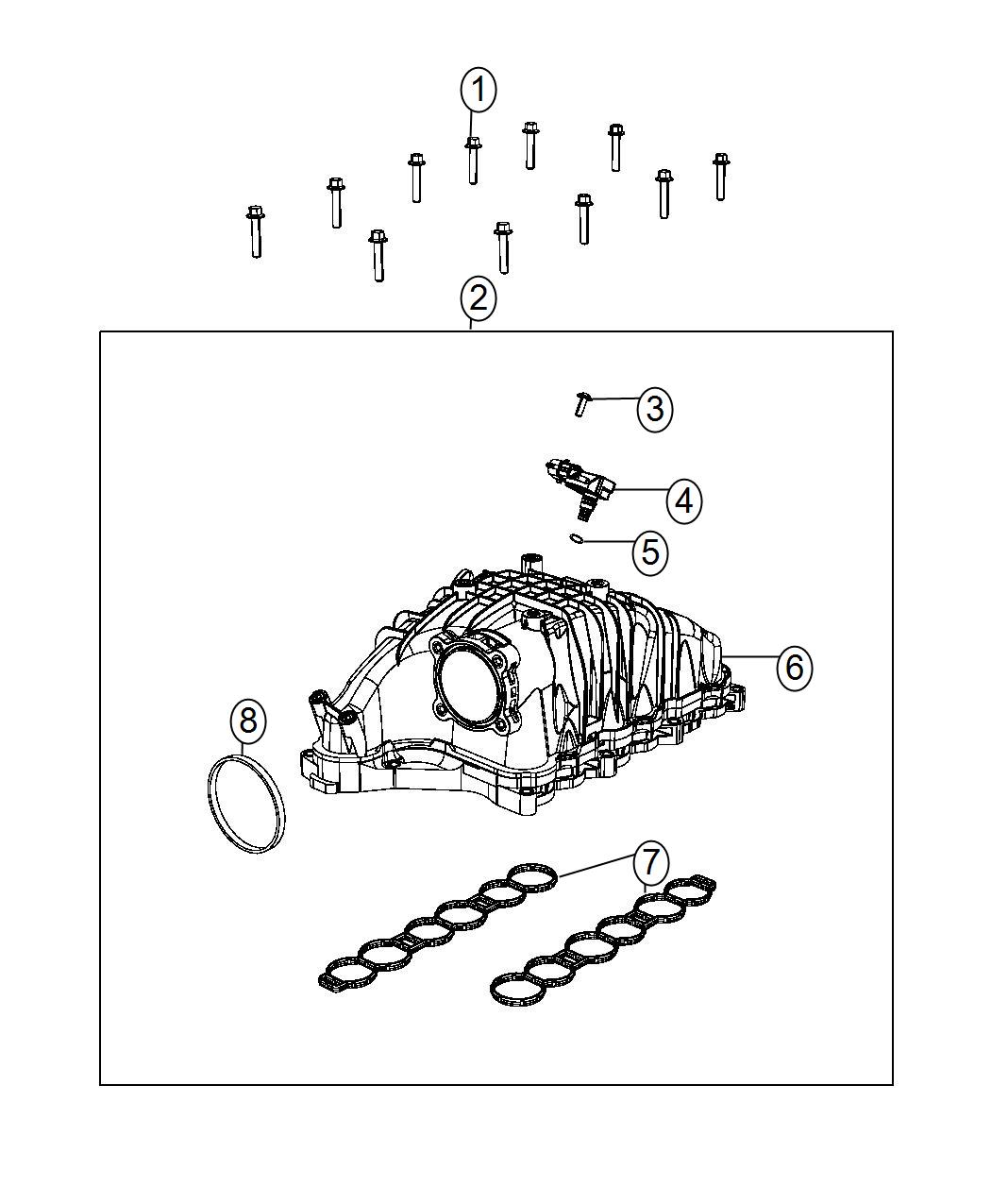 Diagram Intake Manifold 3.0L Diesel [3.0L V6 Turbo Diesel Engine]. for your 2024 Jeep Compass  High Altitude 