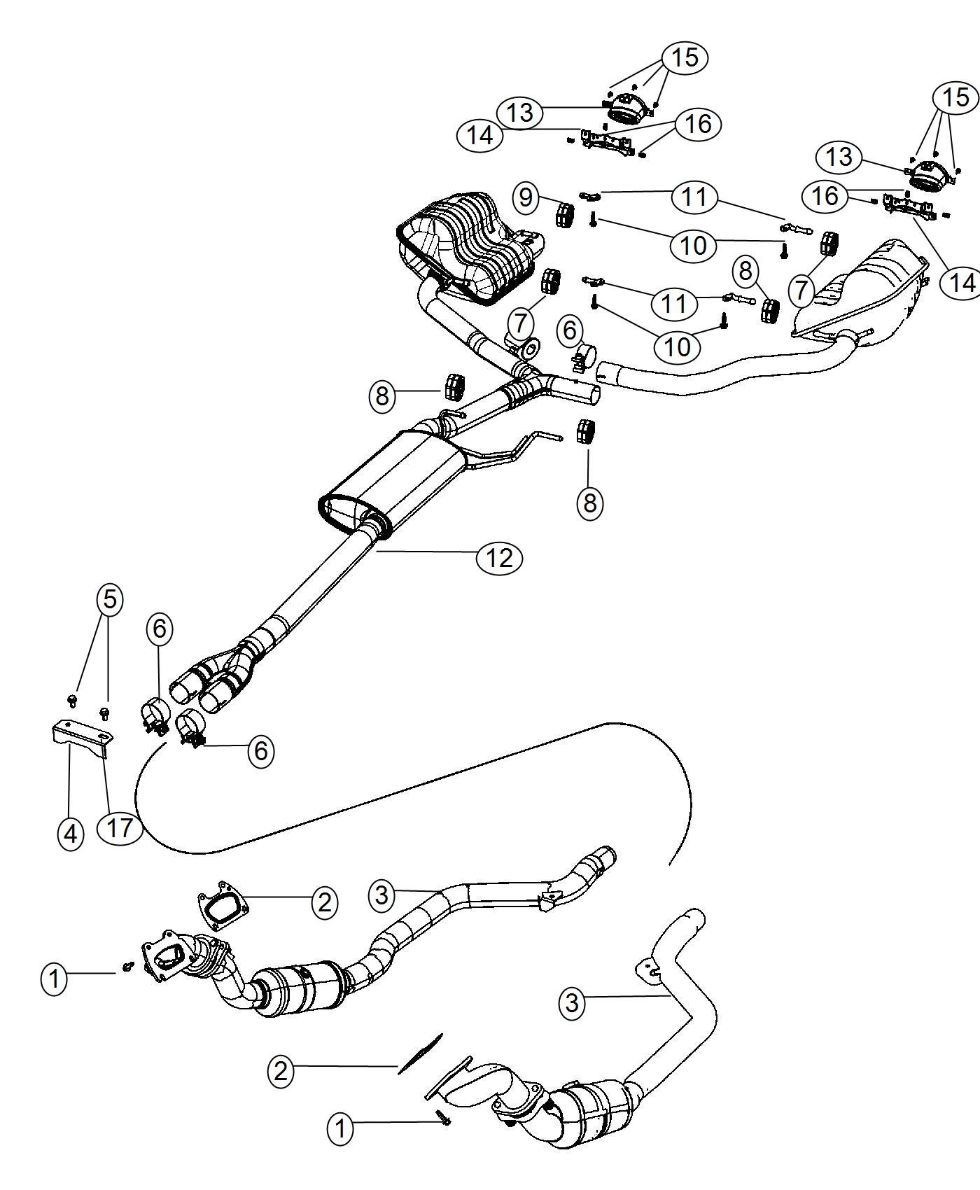 Diagram Exhaust System. for your 1999 Chrysler 300 M  