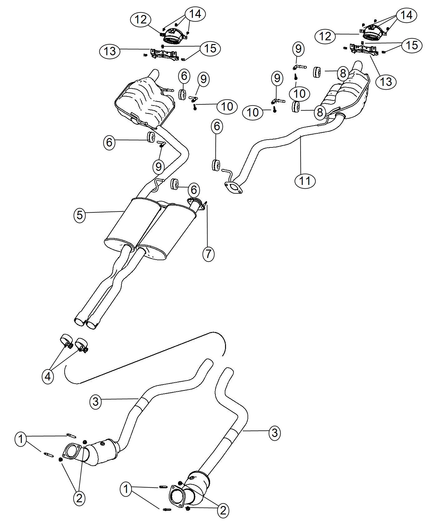 Diagram Exhaust System. for your 2010 Dodge Charger   