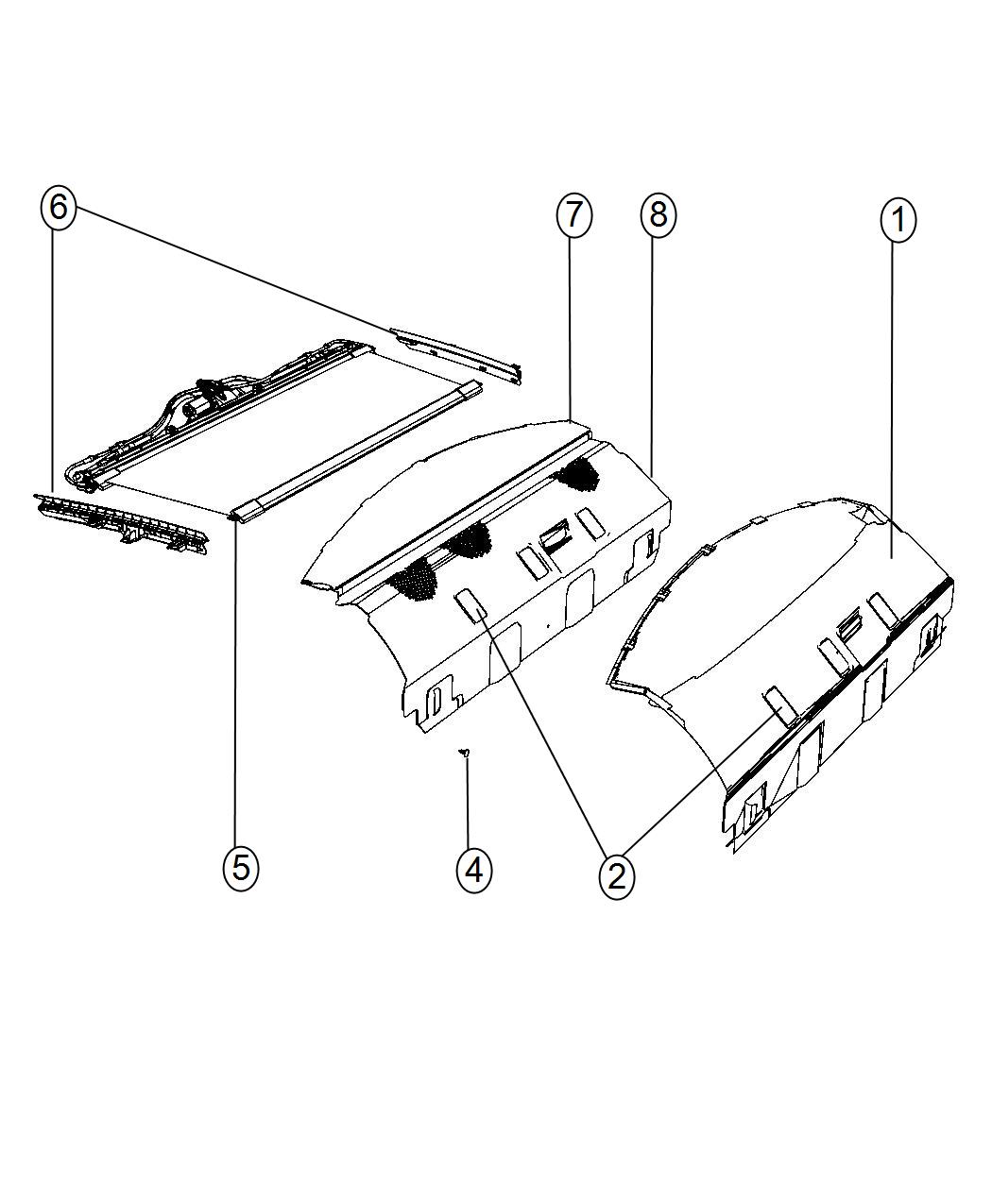 Diagram Rear Shelf Panel. for your 2014 Chrysler 300   