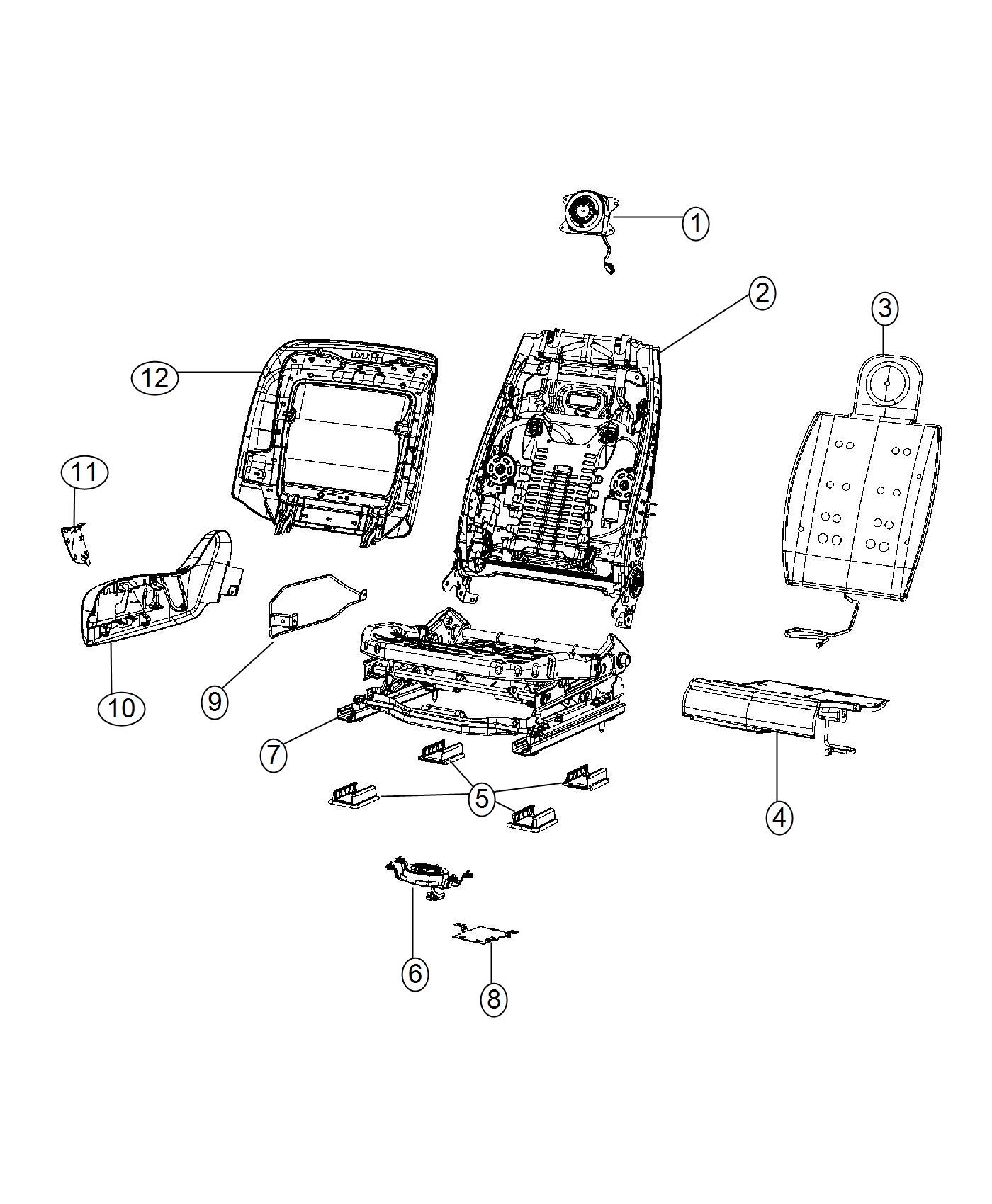 Diagram Adjusters, Recliners, and Shields - Passenger Seat - Power. for your Chrysler 300  M