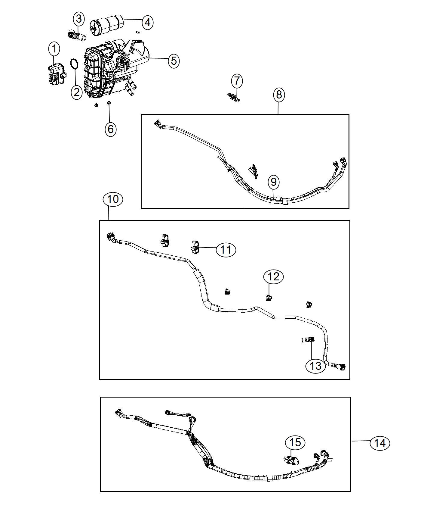 Diagram Vacuum Canister and Leak Detection Pump. for your Jeep Cherokee  