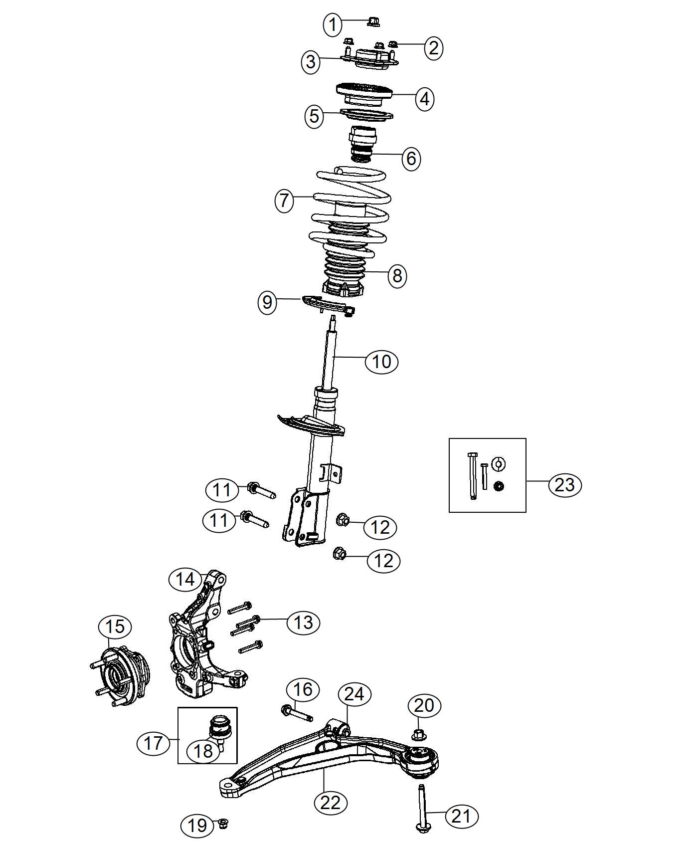 Diagram Suspension, Front. for your 2010 Dodge Avenger   