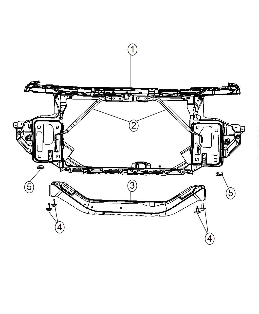 Diagram Radiator Support. for your Dodge