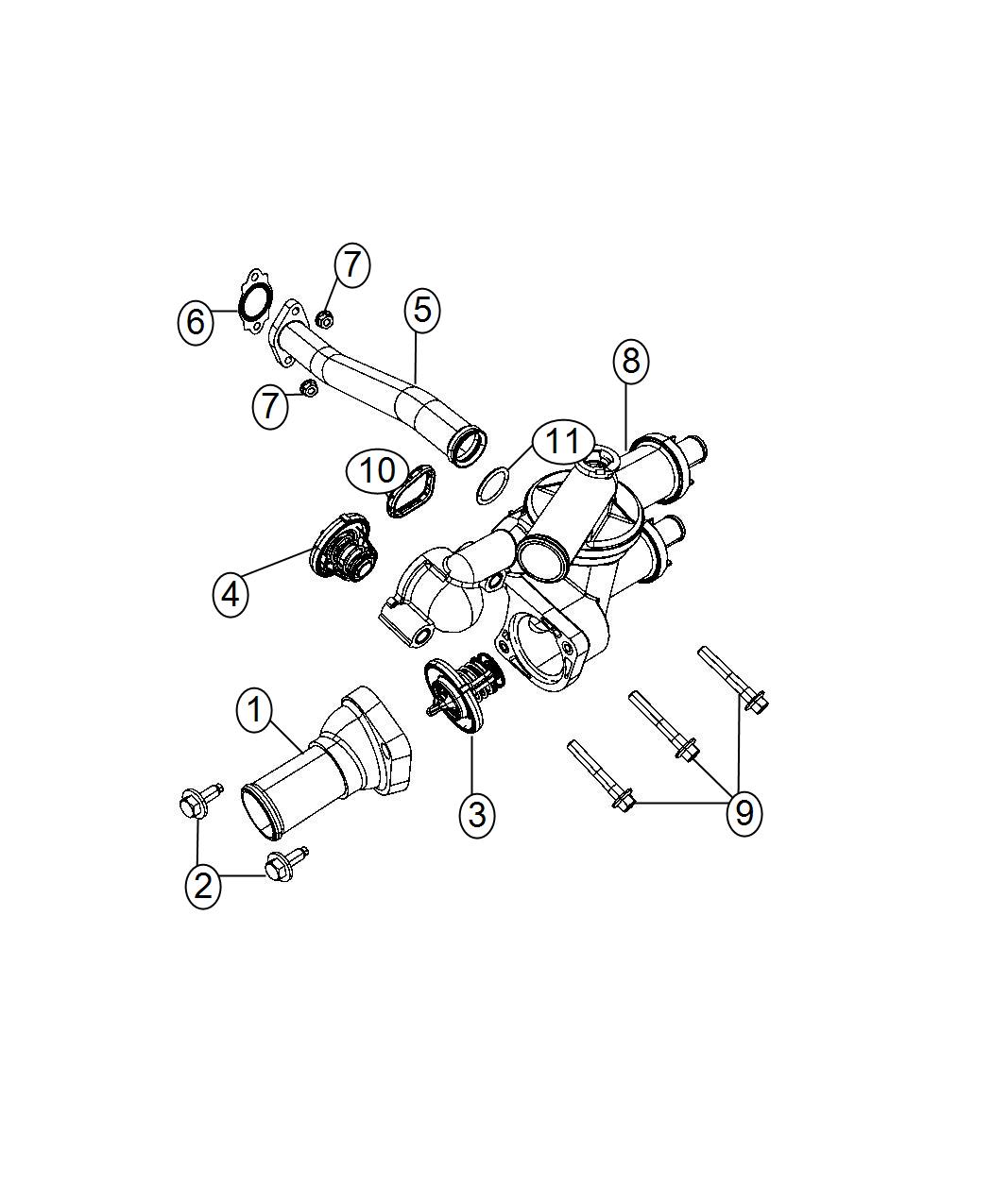 Diagram Thermostat and Related Parts. for your 2002 Chrysler 300 M  