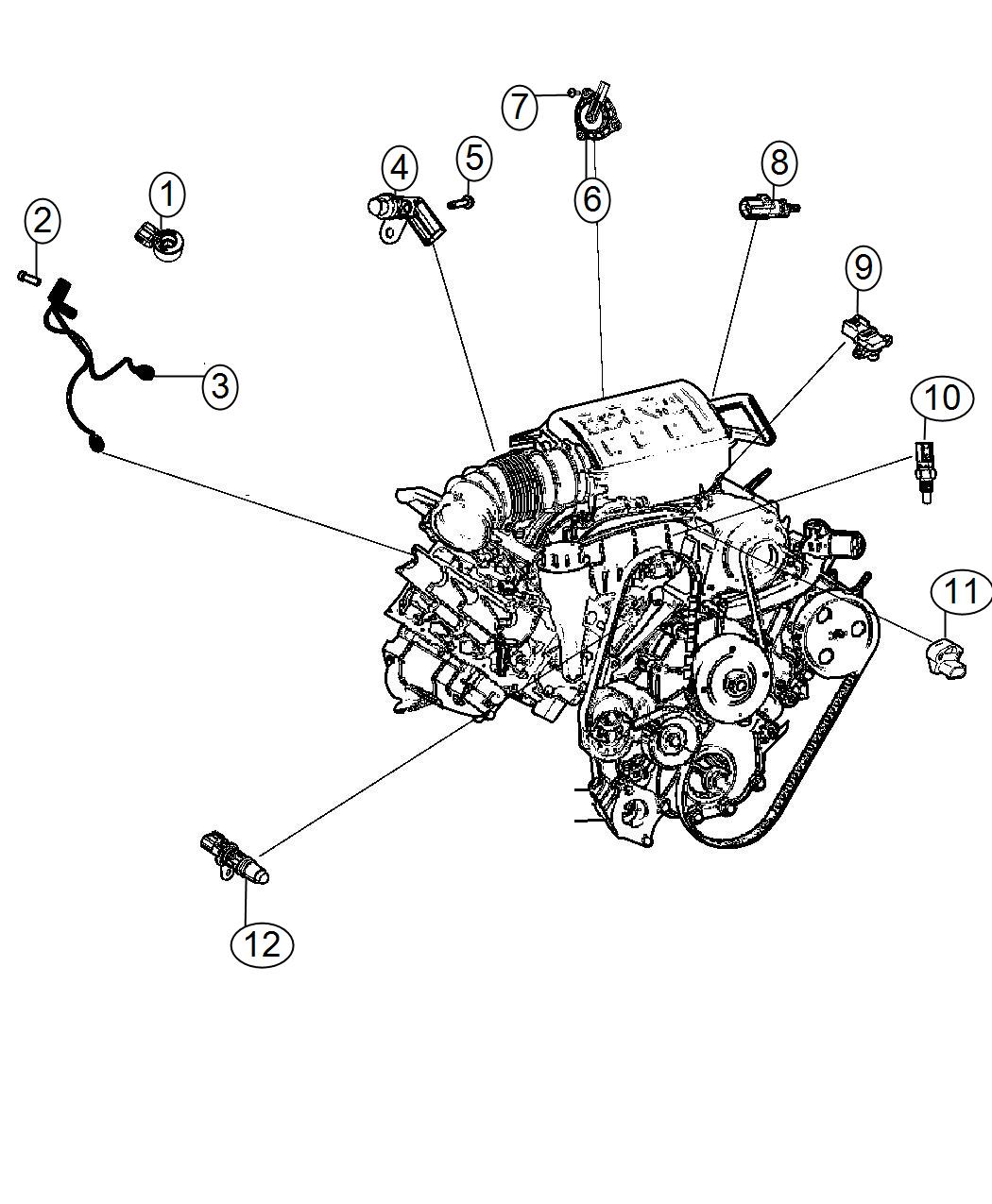 Diagram Sensors, Engine. for your Dodge