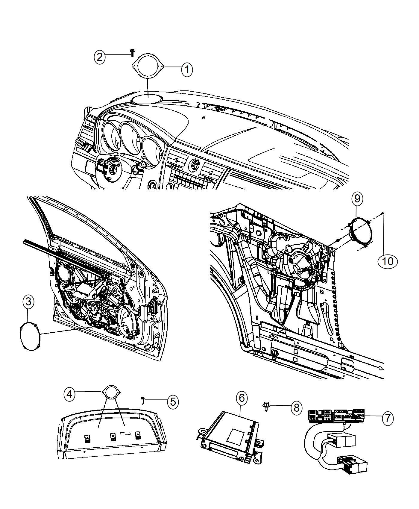Diagram Speakers and Amplifiers. for your 2014 Chrysler 200   