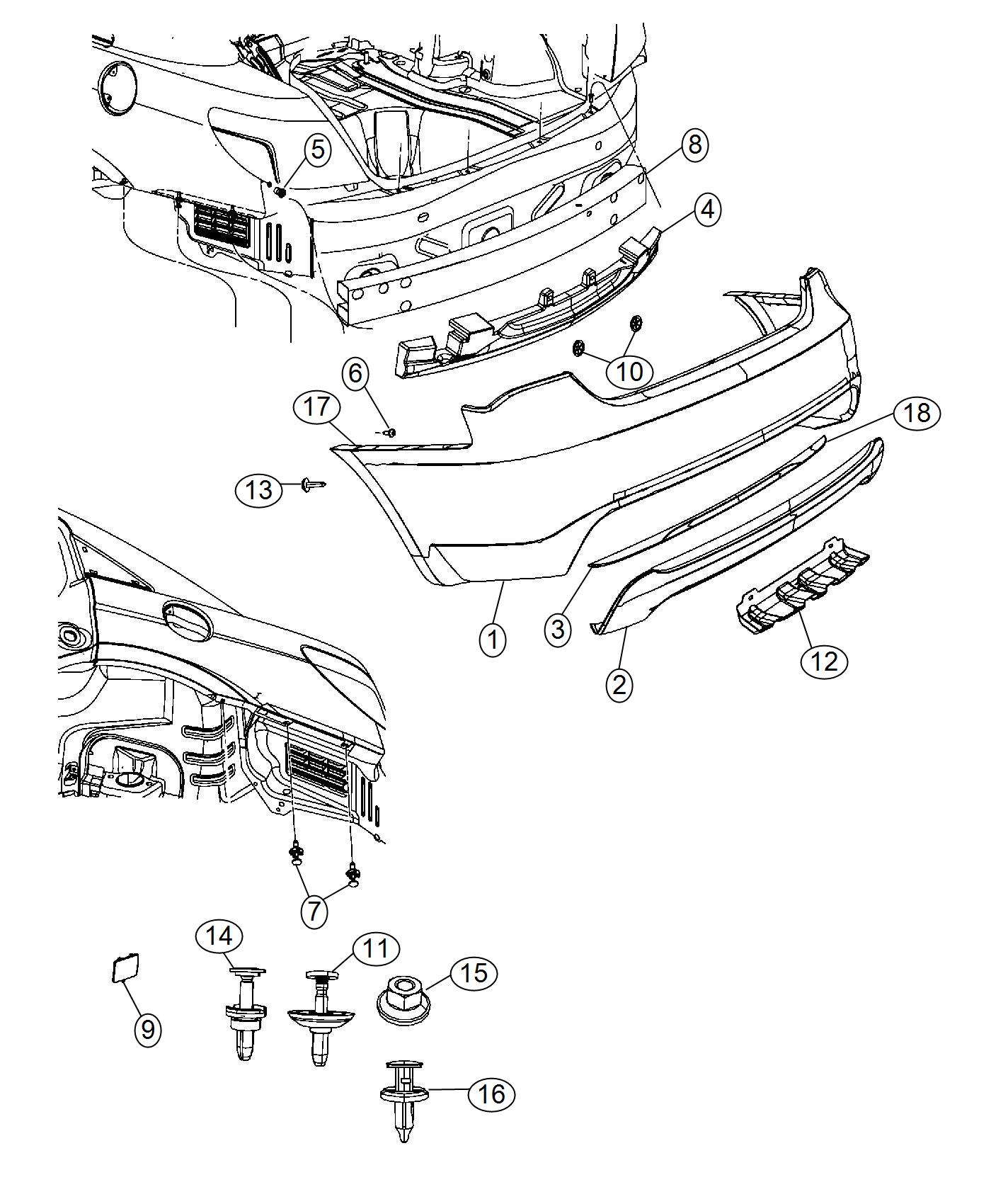 Diagram Fascia, Rear. for your Chrysler