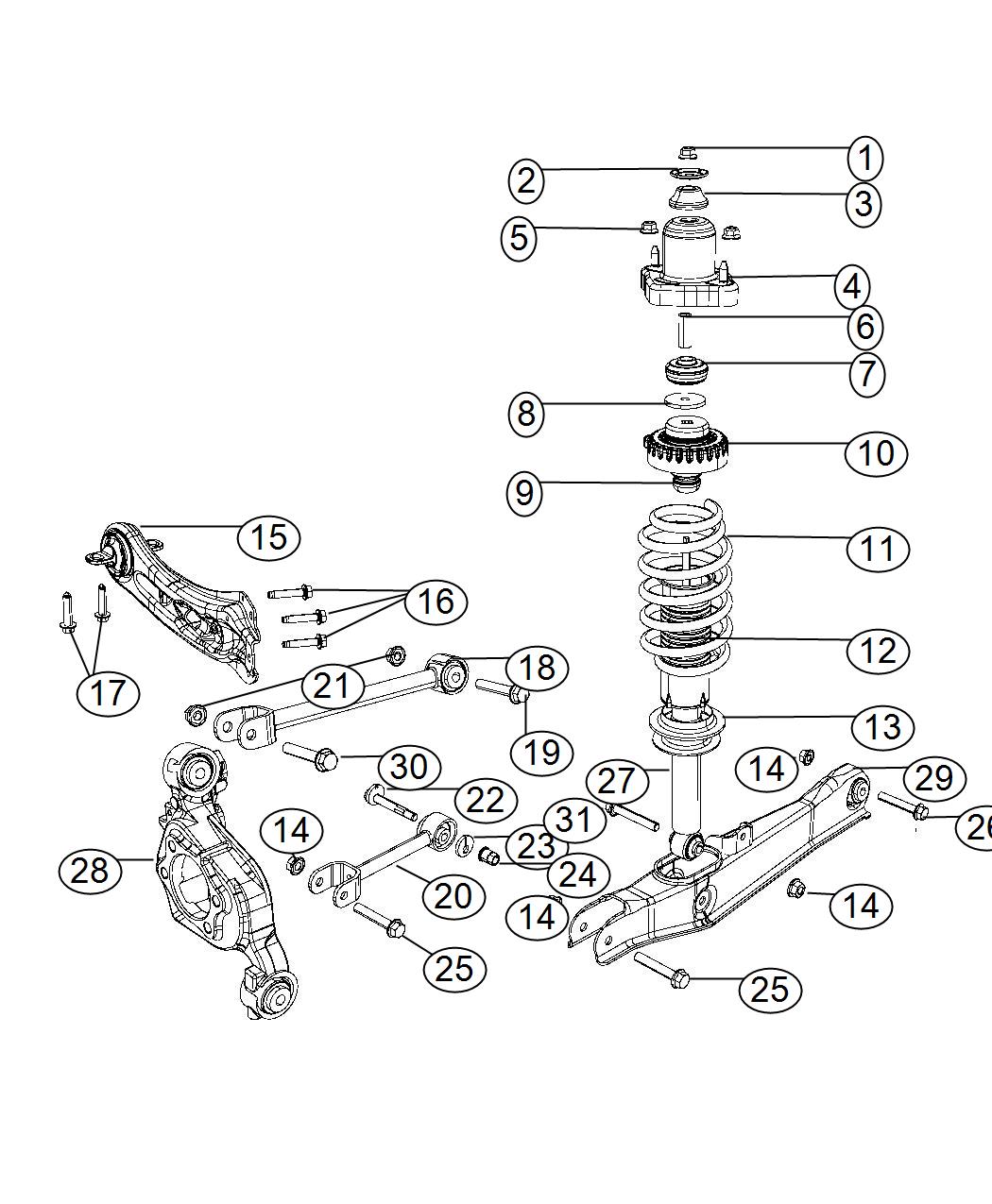 Diagram Suspension, Rear. for your 2003 Chrysler 300 M  