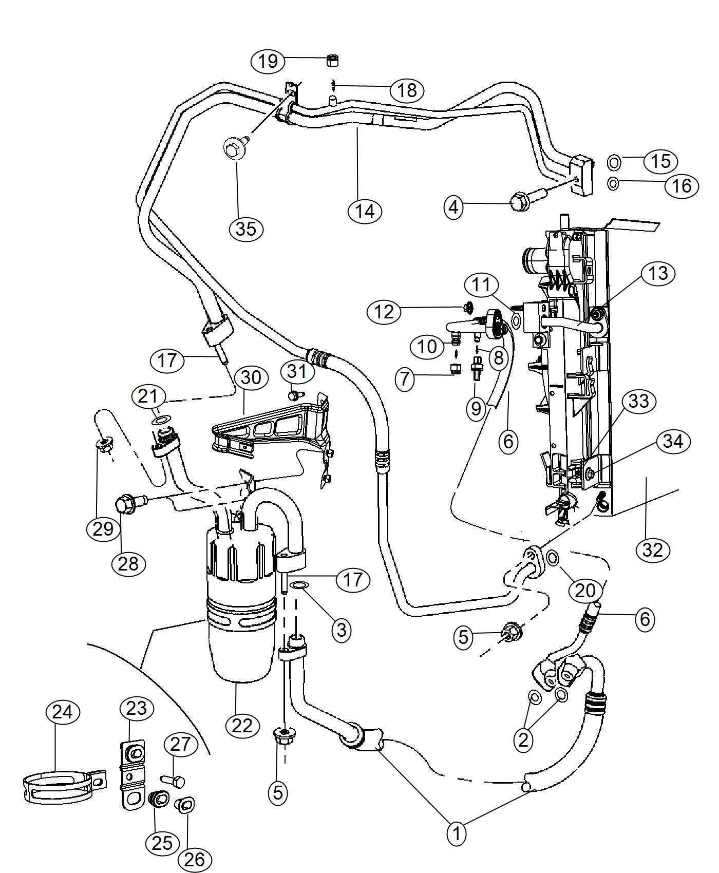 Diagram A/C Plumbing. for your Chrysler