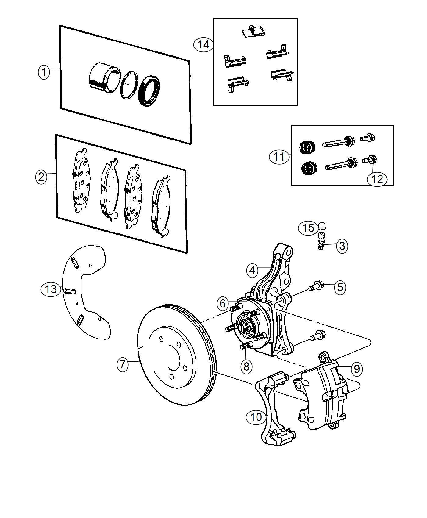 Diagram Brakes, Front. for your Dodge