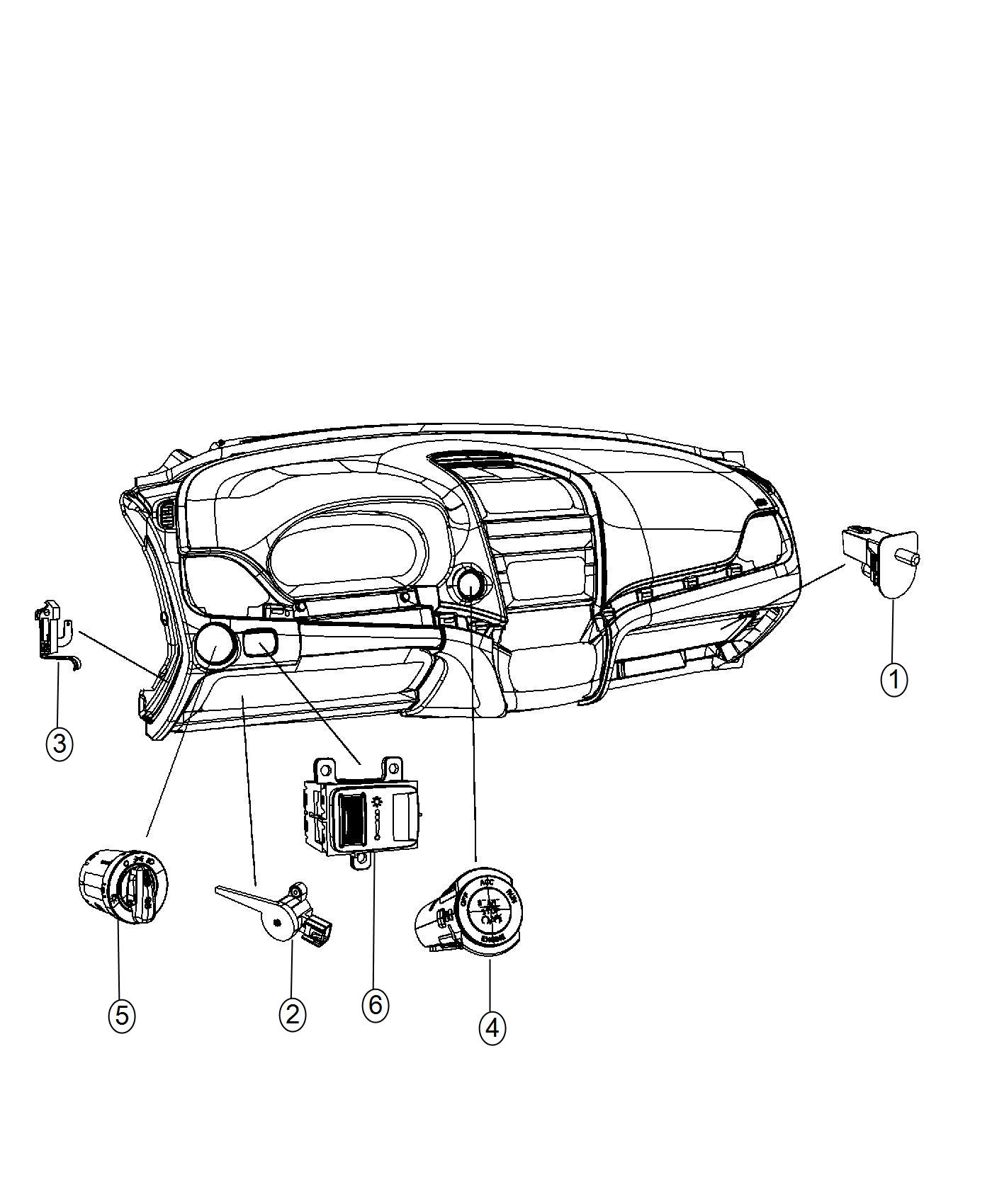 Diagram Switches Instrument Panel. for your 1999 Dodge Avenger   