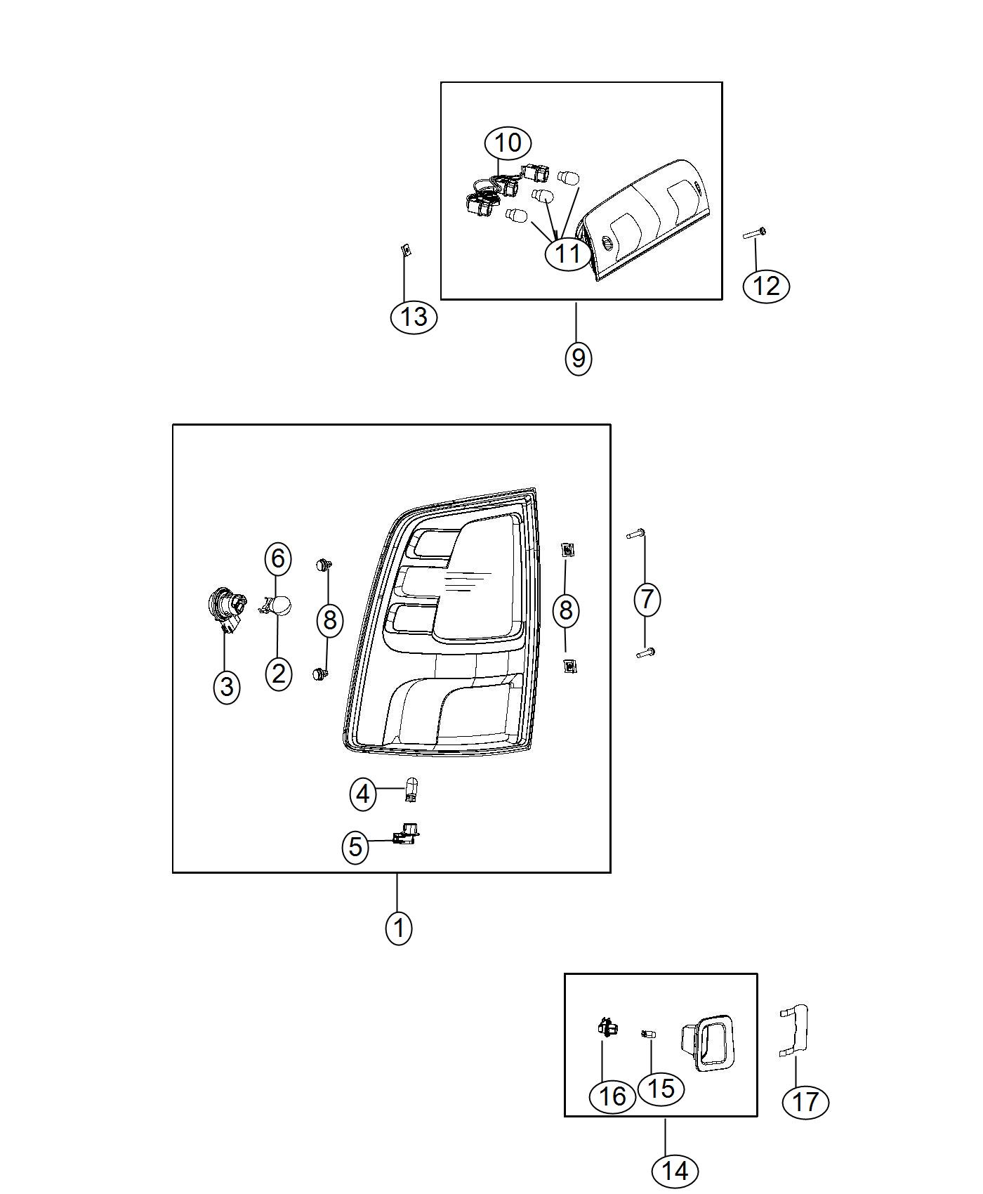 Diagram Lamps, Rear. for your Chrysler 300  M