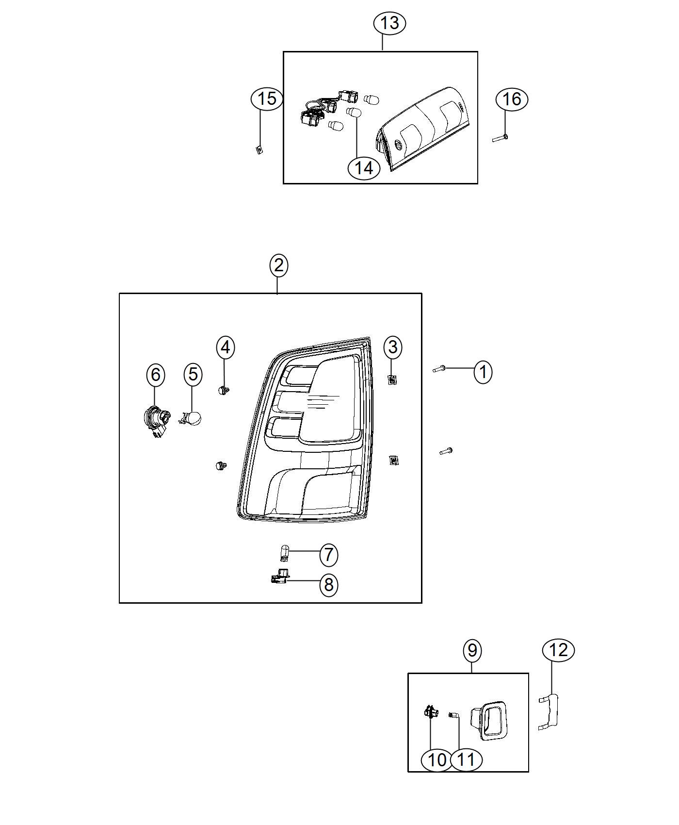 Diagram Lamps Rear. for your Dodge