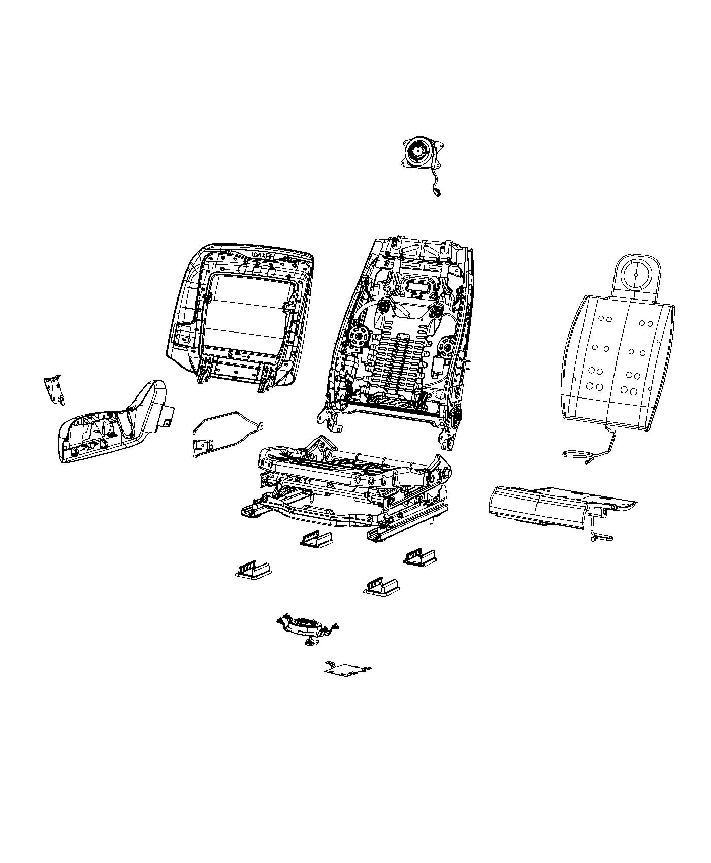 Adjusters, Recliners and Shields - Passenger Seat - Power. Diagram