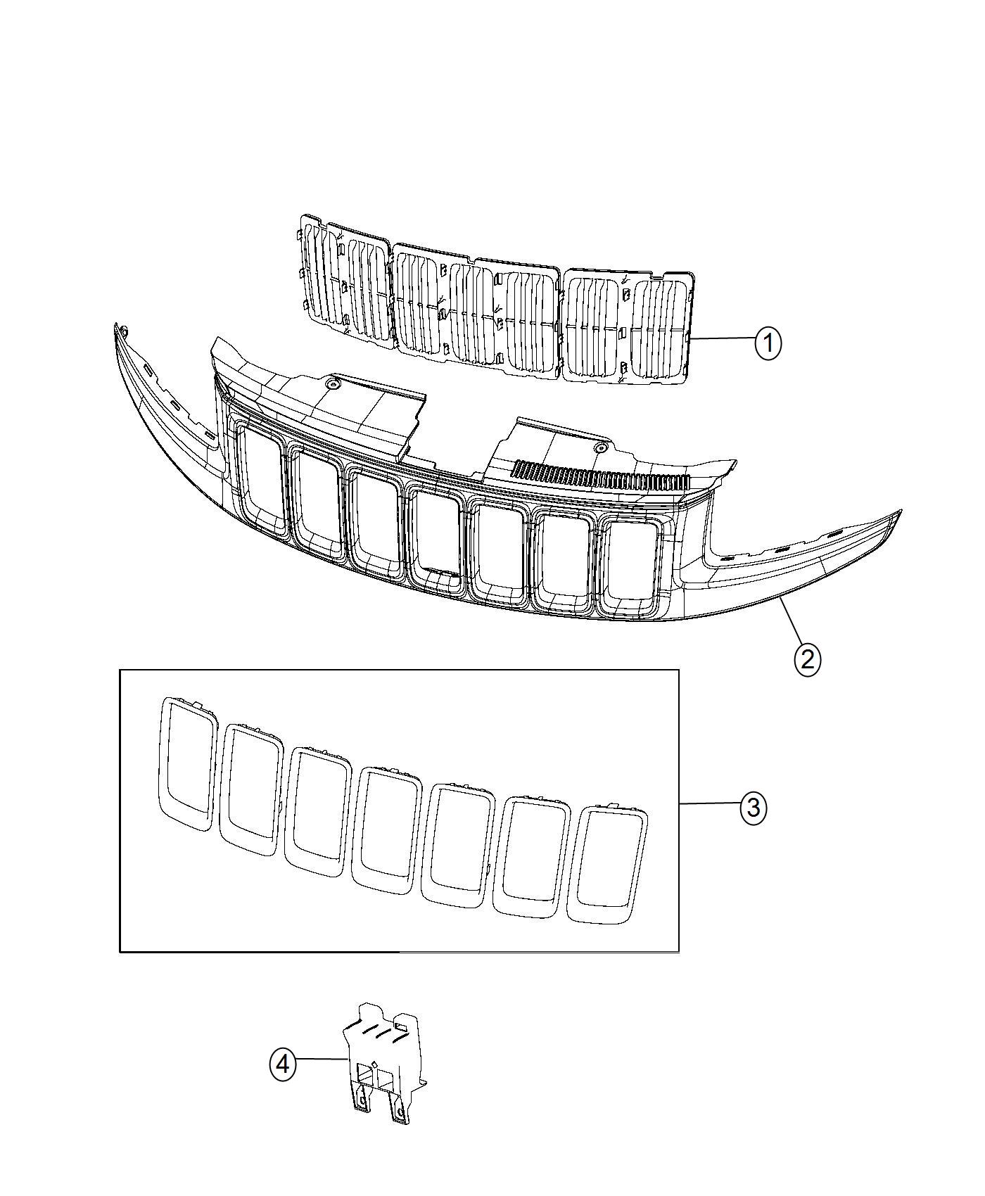 Diagram Grilles. for your 2005 Jeep Wrangler   