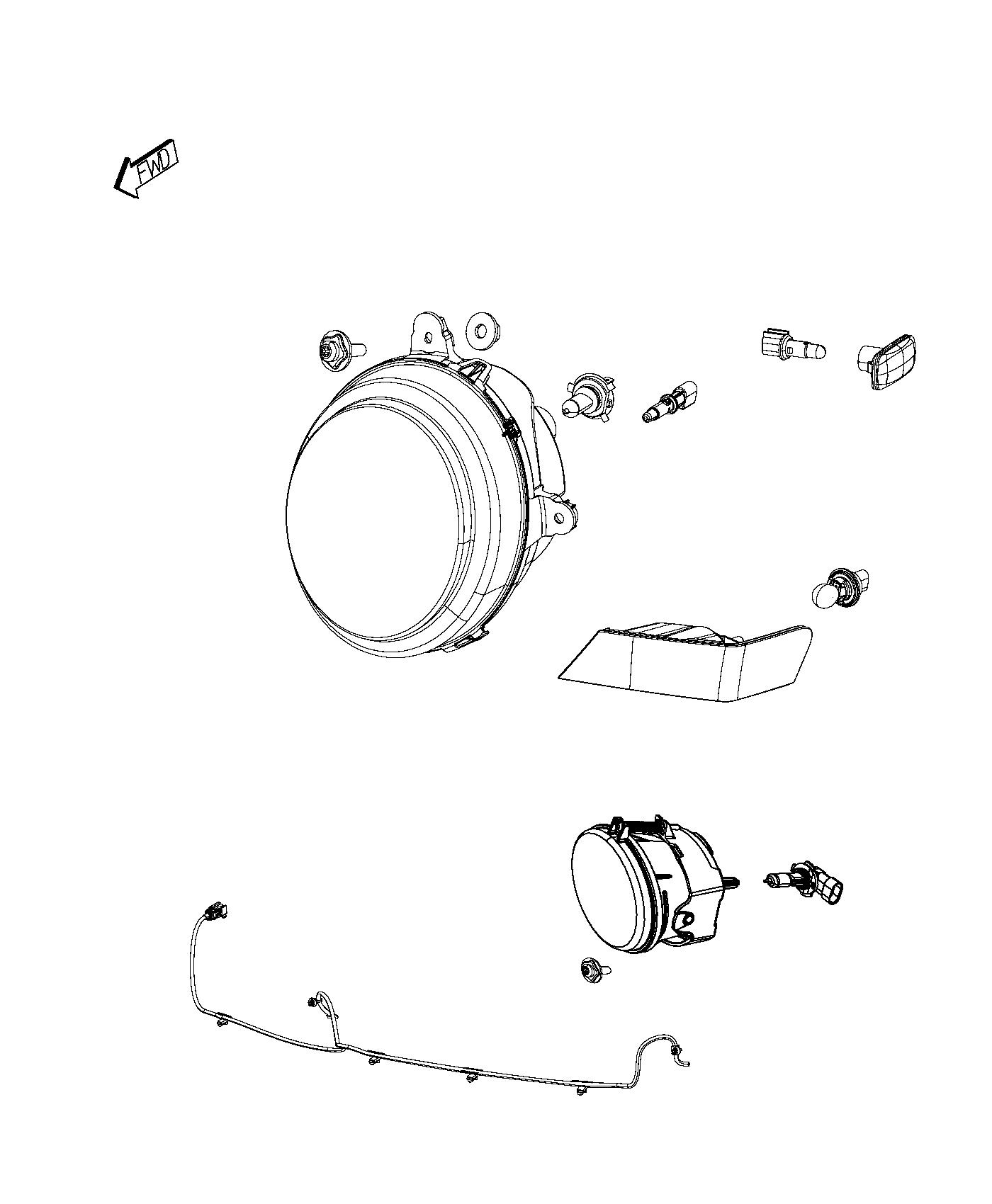 Diagram Lamps, Front. for your Jeep