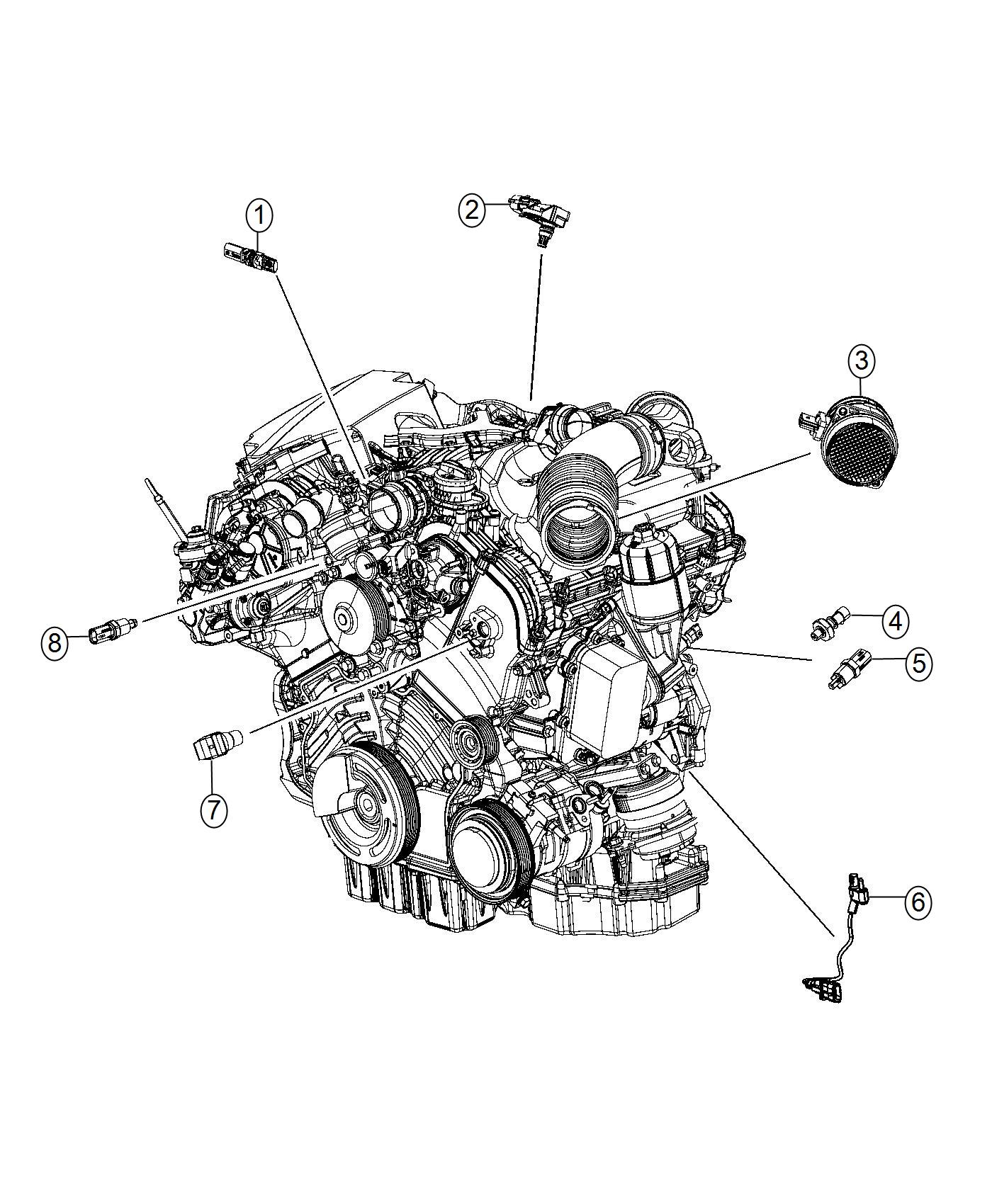 Diagram Sensors, Engine. for your 2010 Ram 2500   