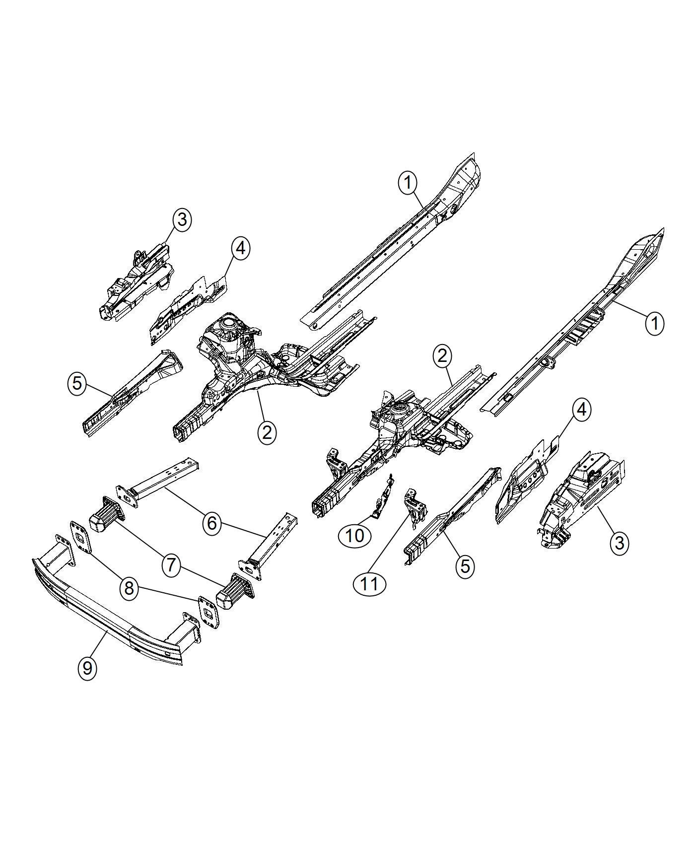 Diagram Frame, Front. for your 2004 Chrysler 300  M 