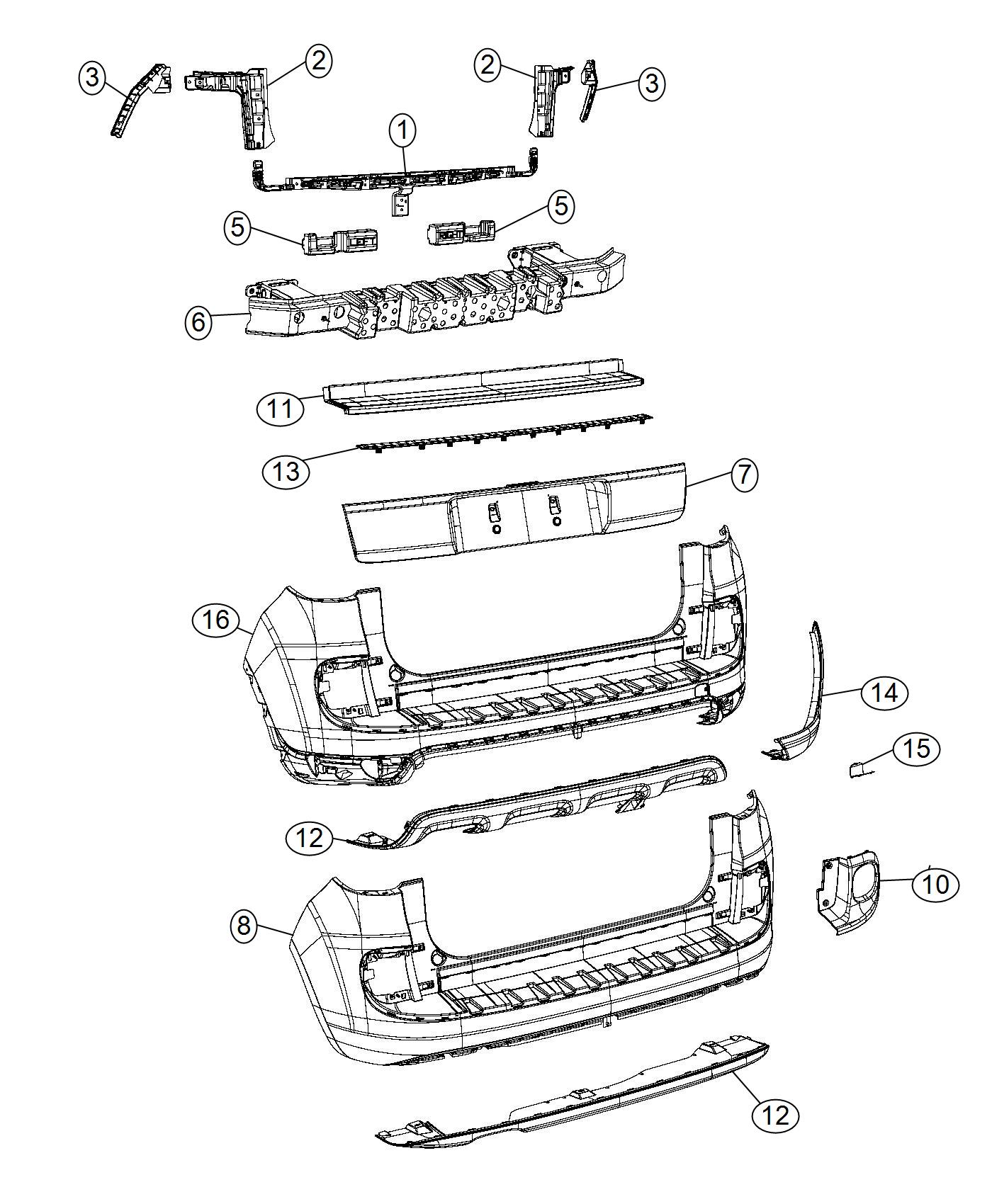 Diagram Fascia, Rear. for your 2004 Chrysler 300  M 