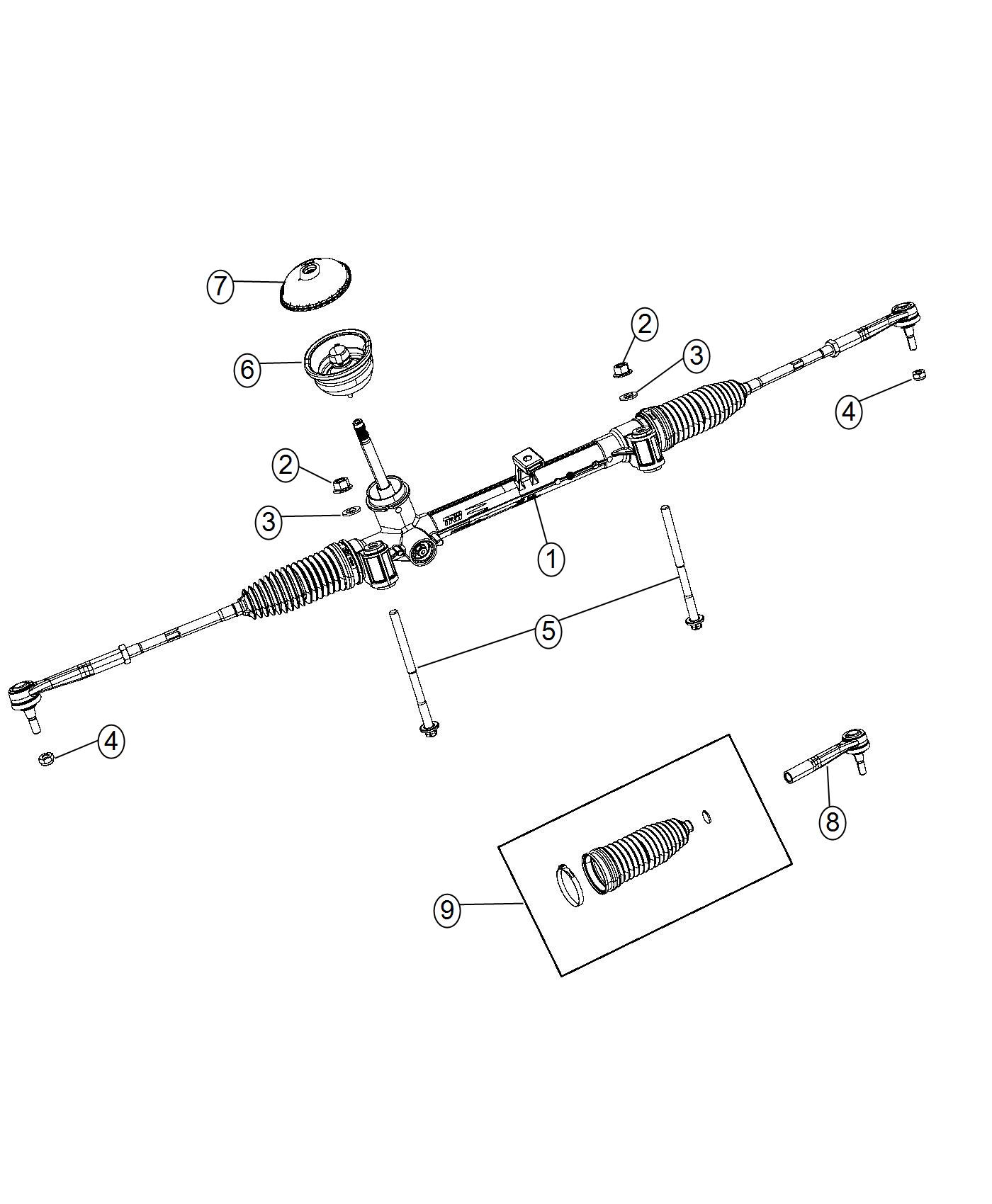 Diagram Gear Rack and Pinion. for your Fiat 500L  