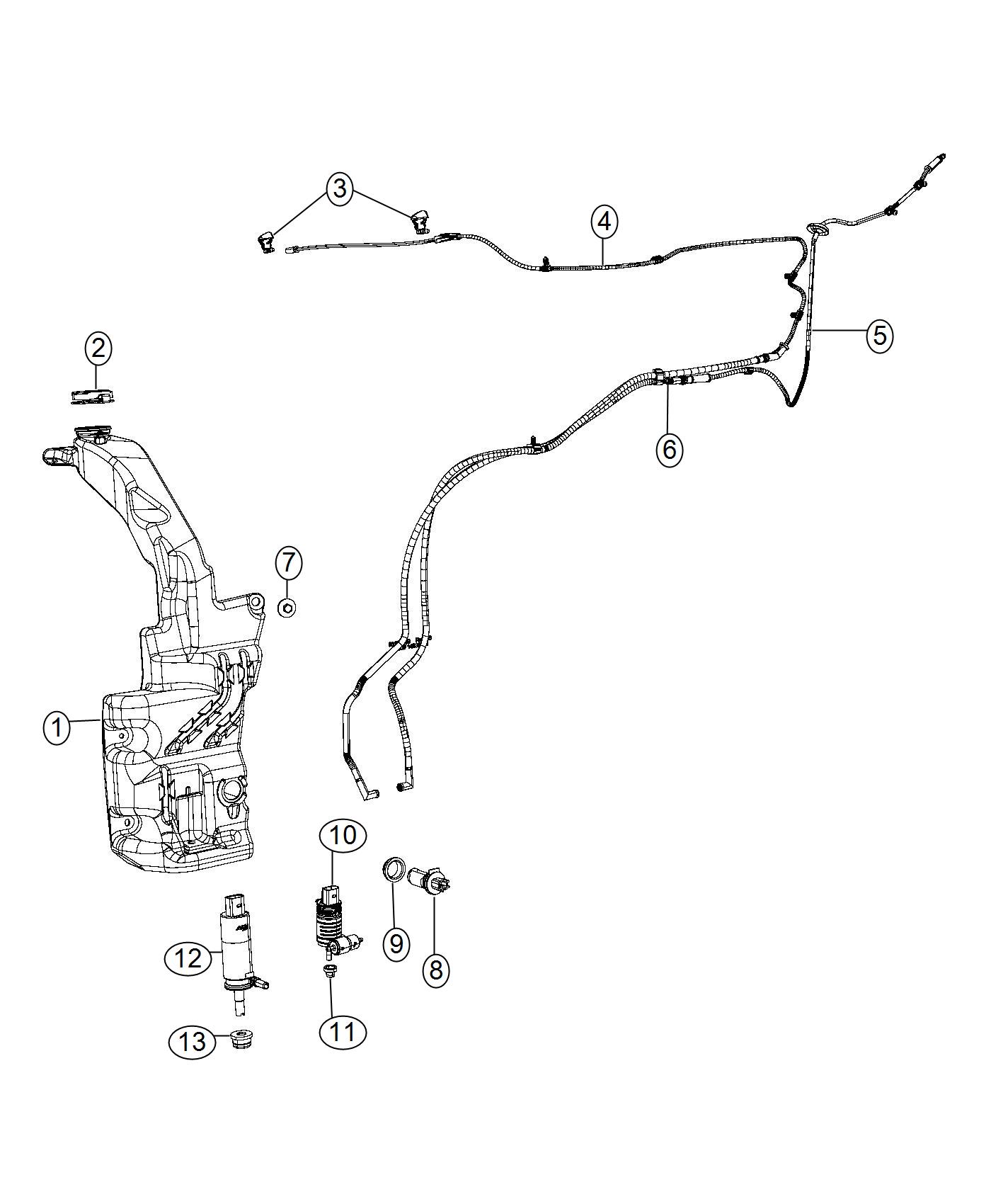 Diagram Front Washer System. for your Jeep