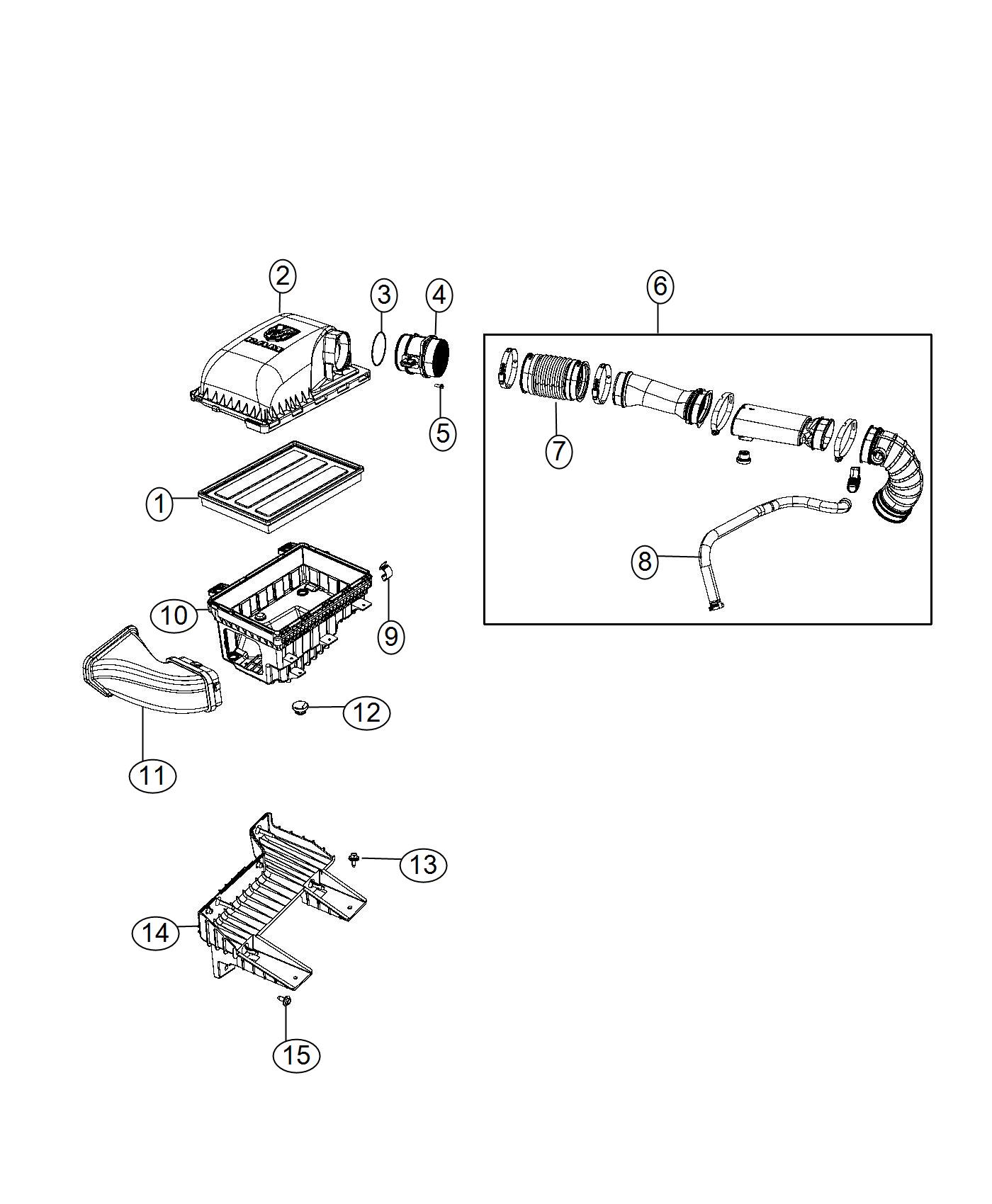 Diagram Air Cleaner. for your 2024 Jeep Compass  High Altitude 