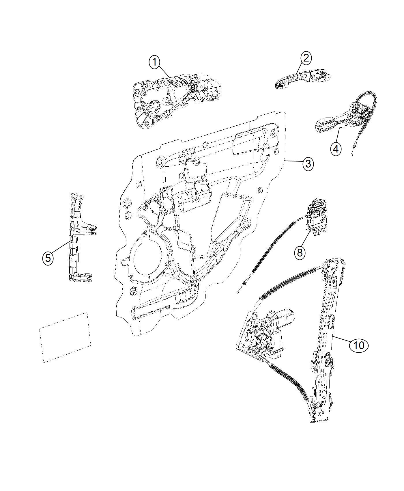 Diagram Rear Door, Hardware Components. for your Chrysler 300  M