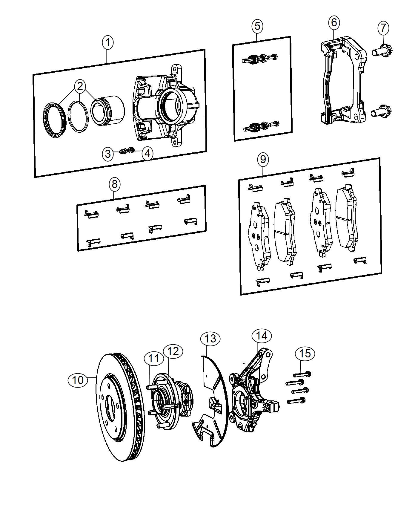 Diagram Brakes, Front. for your 2001 Chrysler 300 M  