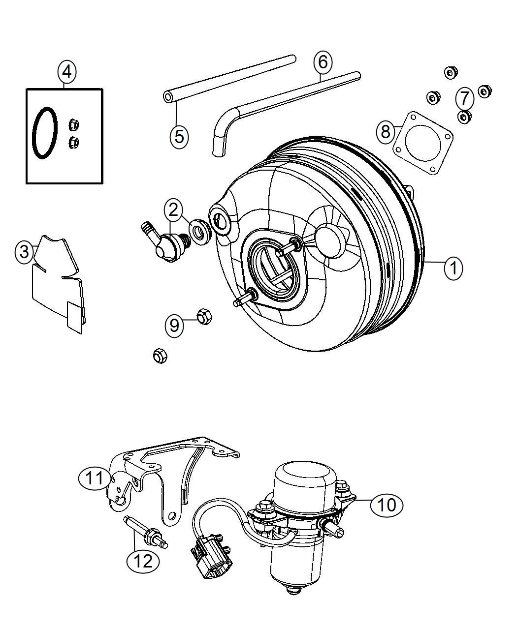 Booster and Pump, Vacuum Power Brake. Diagram