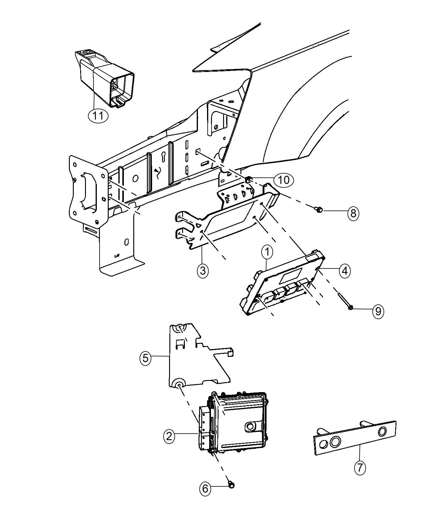 Diagram Modules Engine Compartment. for your 1998 Dodge Ram 2500   