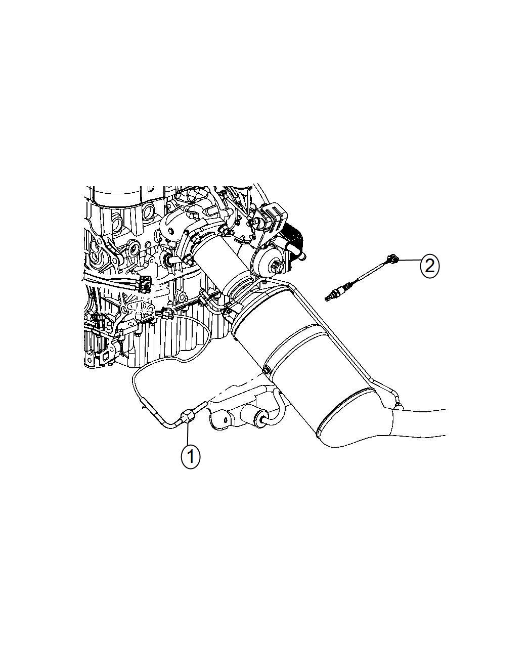 Diagram Sensors Exhaust and Oxygen Diesel. for your 2024 Jeep Compass  High Altitude 