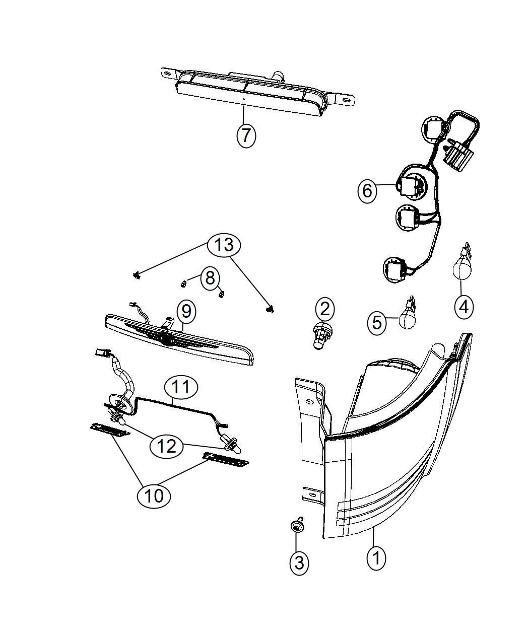 Diagram Lamps Rear. for your Chrysler Town & Country  