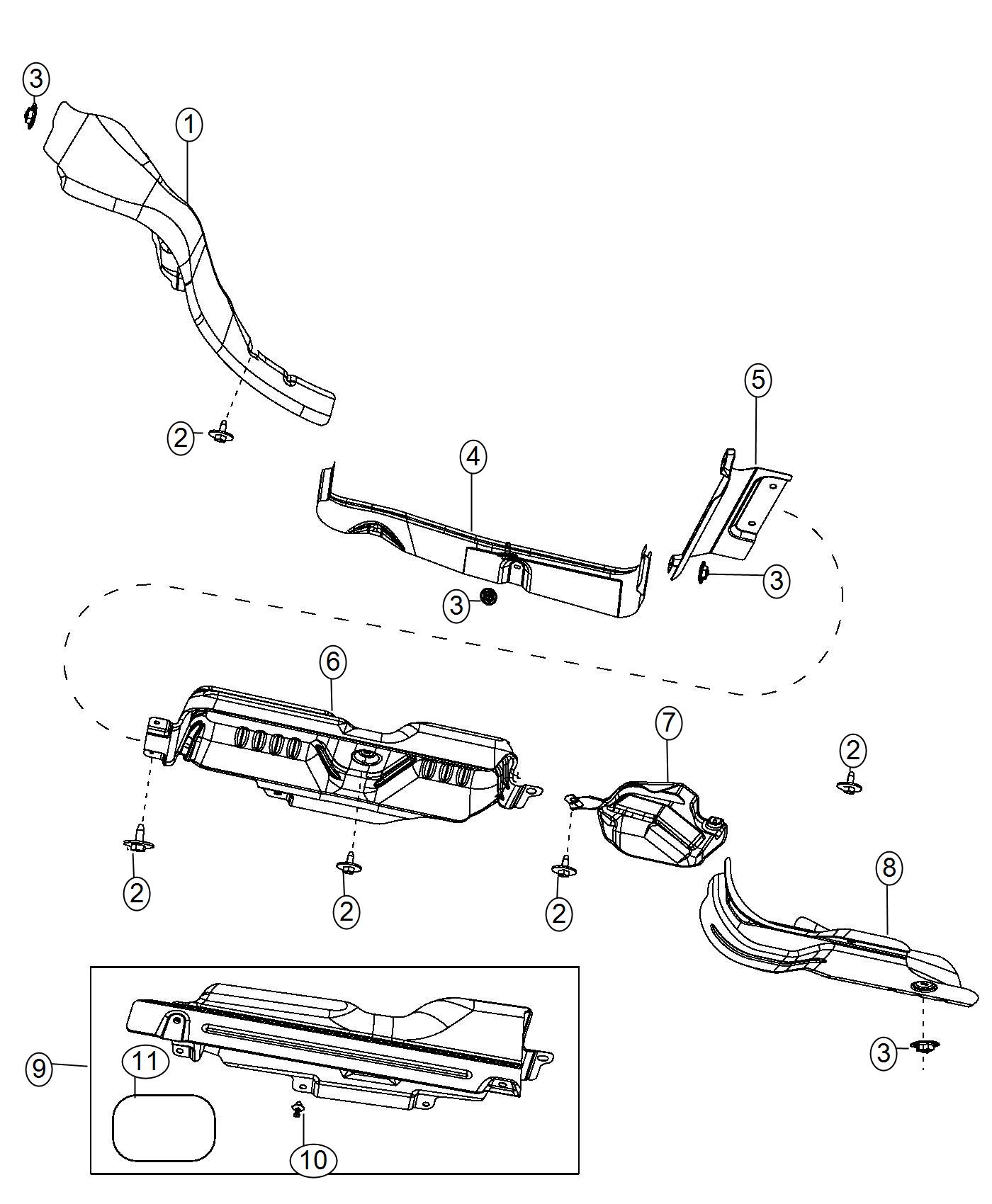 Diagram Exhaust System Heat Shields. for your 1999 Dodge Grand Caravan   