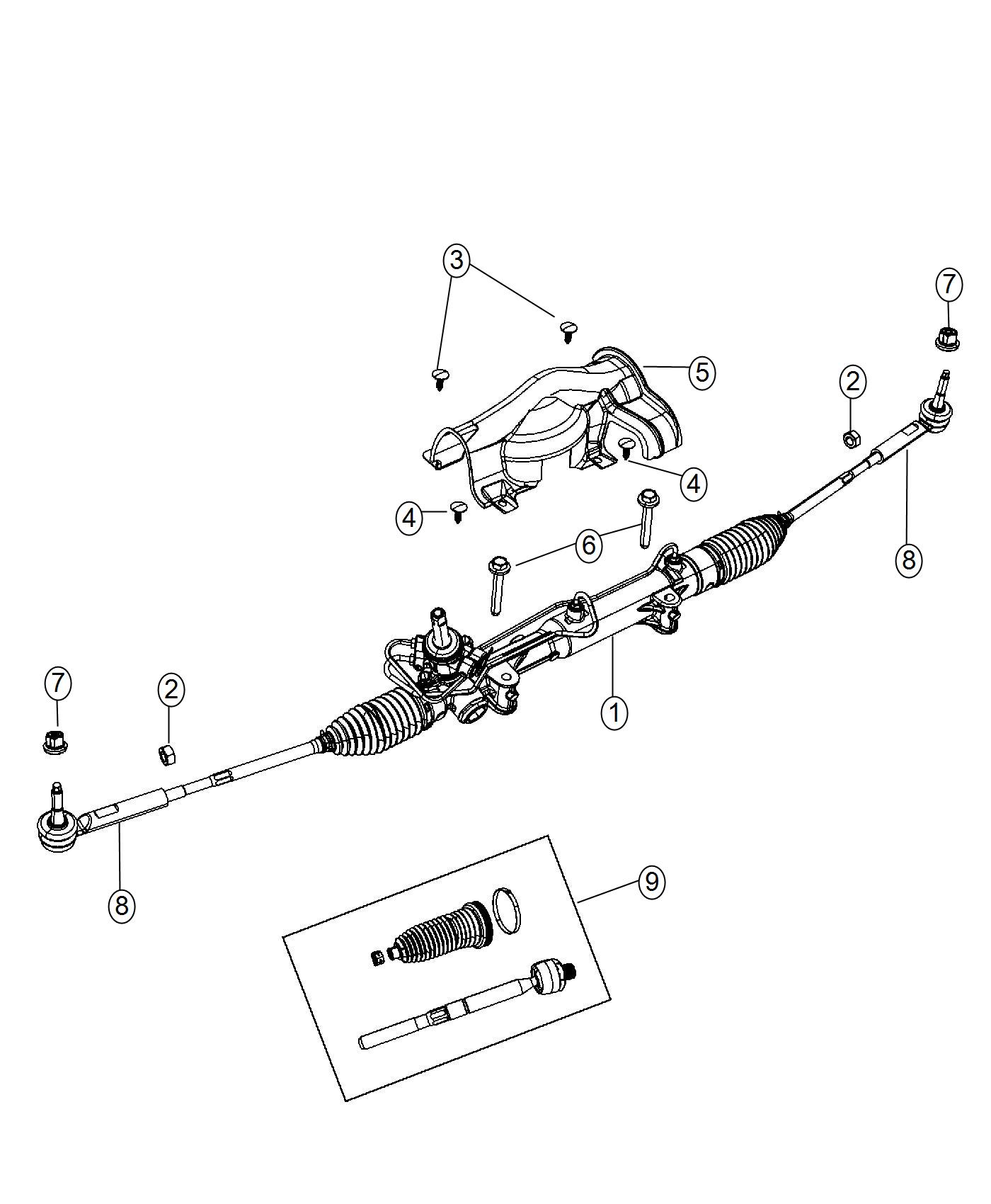 Diagram Gear Rack and Pinion. for your 2008 Dodge Grand Caravan   