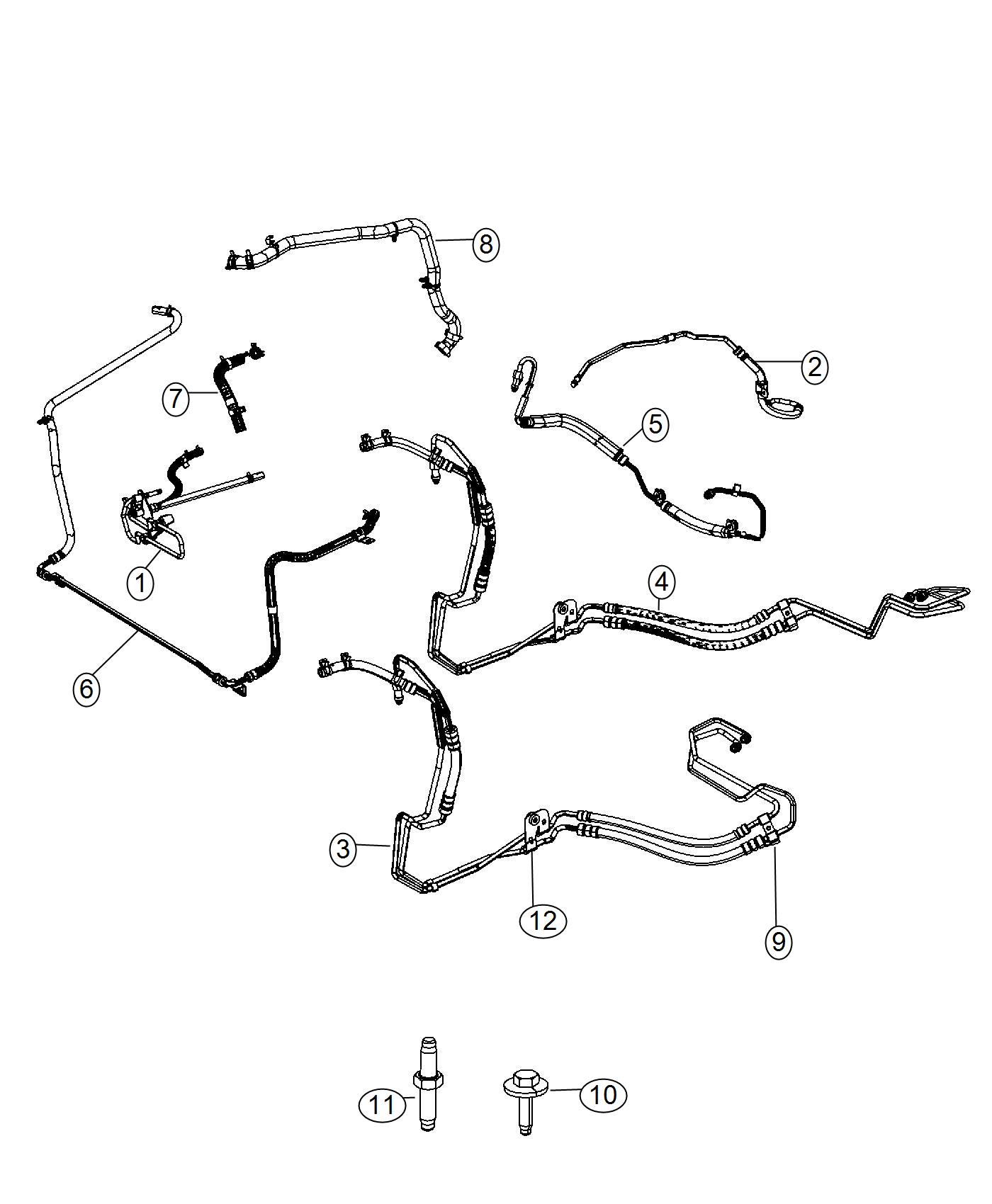 Diagram Power Steering Hoses. for your Dodge Grand Caravan  