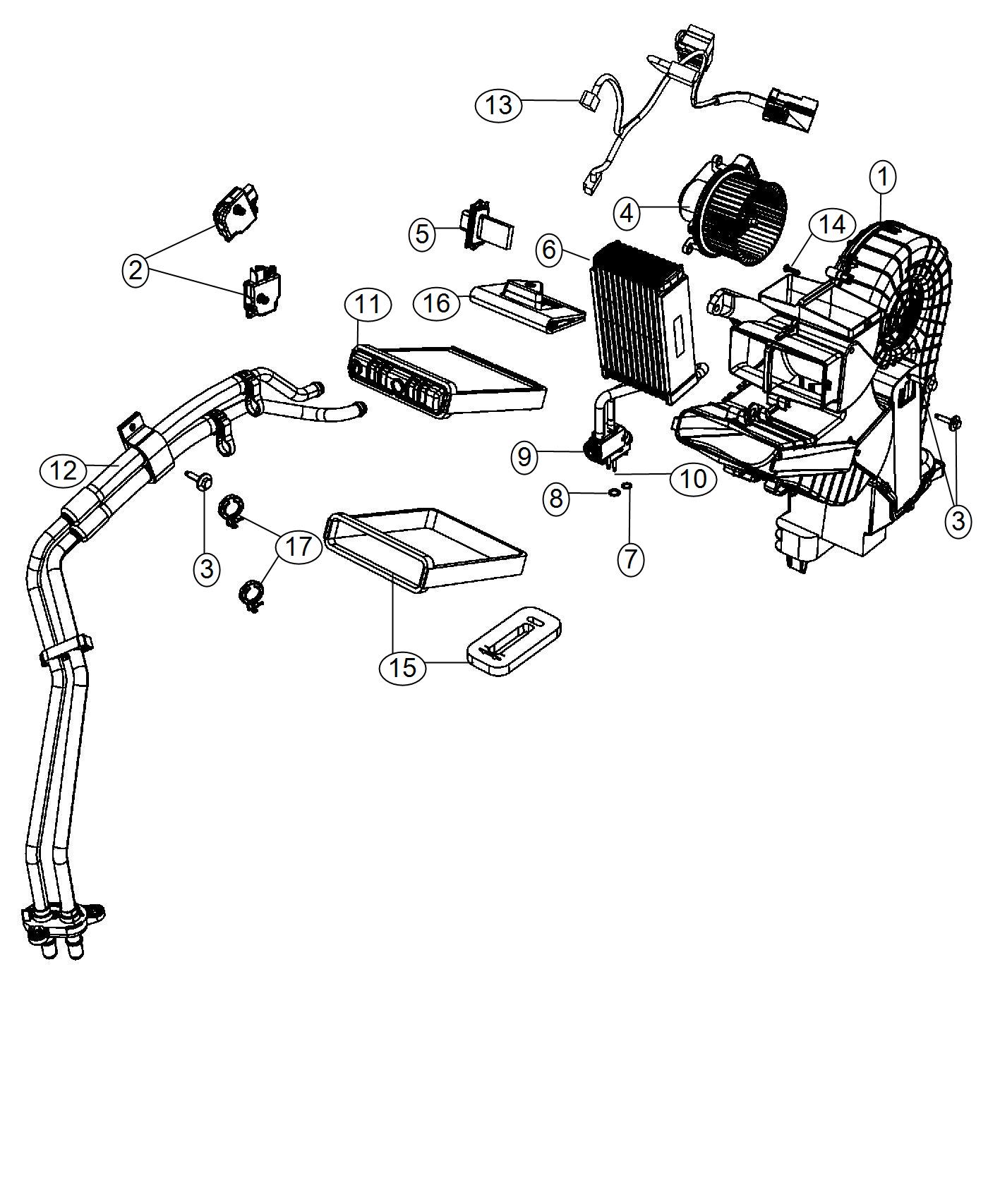 Diagram A/C and Heater Unit Rear. for your Ram